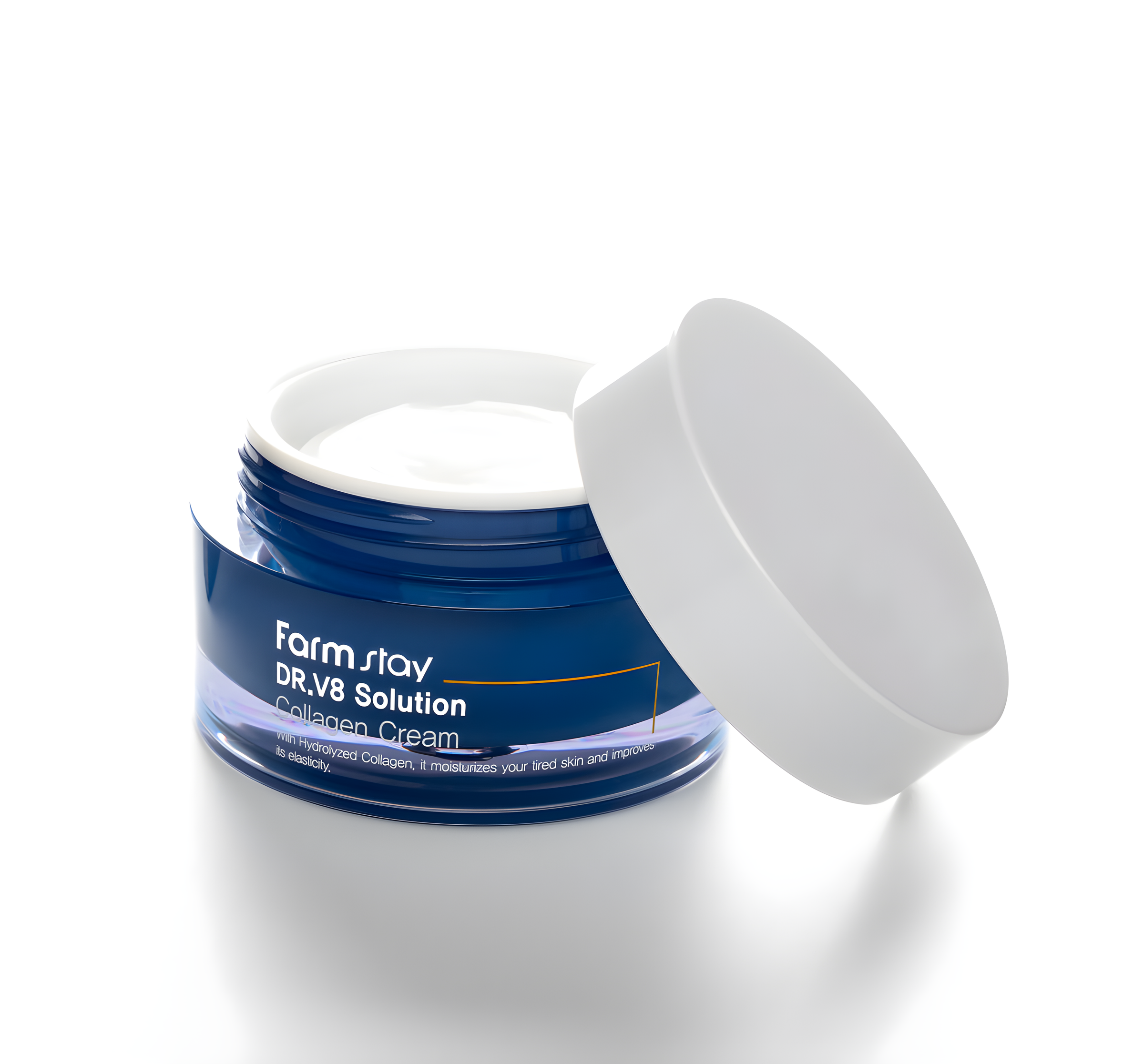 Face cream, Face care, Anti-age, Hydration/Moisturization, სახის კრემი, სახის მოვლა, ასაკობრივი, დატენიანება, Farmstay, Farmstay Dr-V8 Solution Cream Collagen, Beauty Bar, Korean Cosmetics, ბიუთი ბარი, კორეული კოსმეტიკა, Farmstay Dr-V8 კოლაგენის მკვებავი კრემი