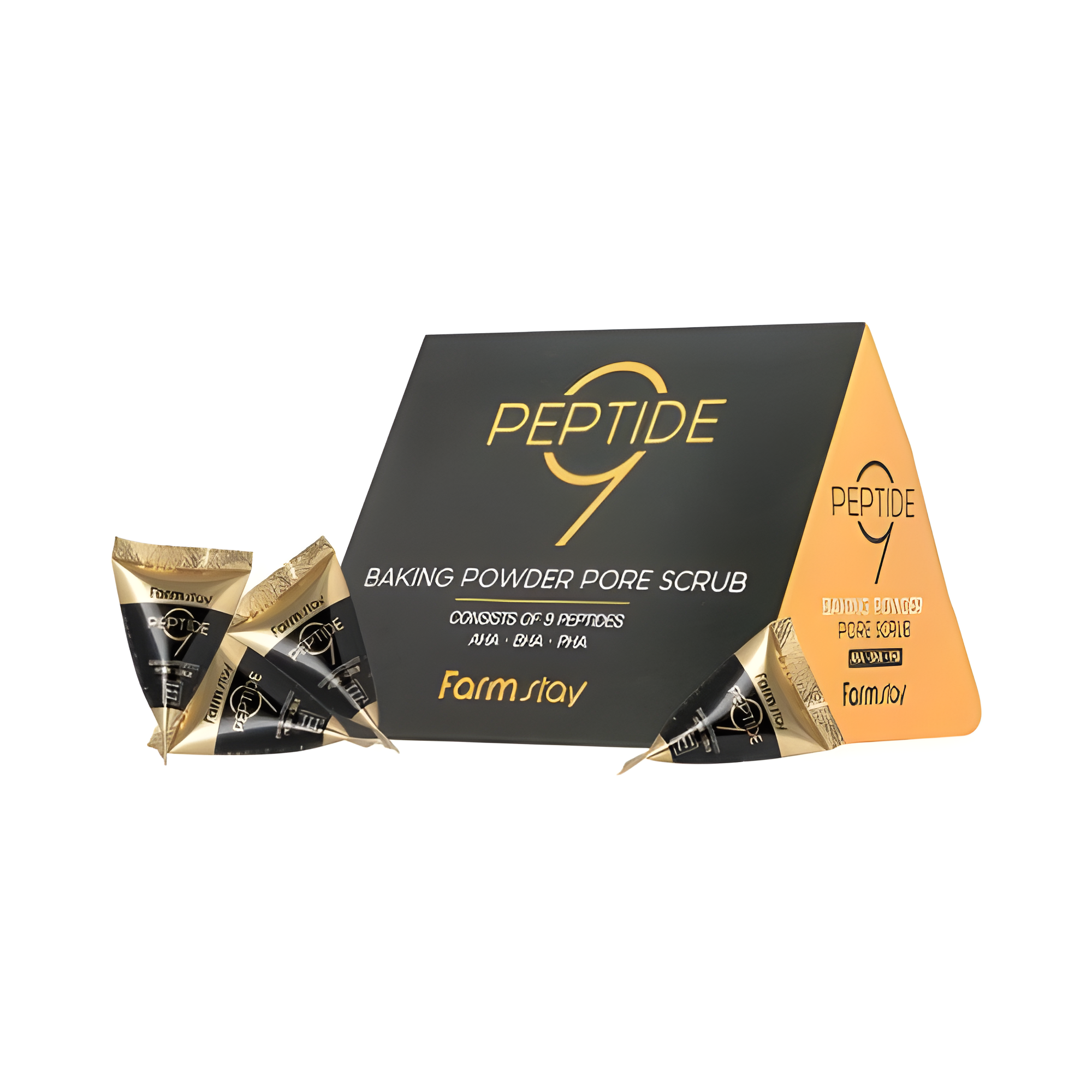 Peeling and scrub, Face care, Acne/pores/sebum, Pigmenation/brightening/post-acne, პილინგი და სკრაბი, სახის მოვლა, აკნე/ფორები/სებუმი, პიგმენაცია/პოსტ-აკნე, Farmstay, Farmstay Peptide9 Baking Powder Pore Scrub, Beauty Bar, Korean Cosmetics, ბიუთი ბარი, კორეული კოსმეტიკა, Farmstay  პეპტიდების ფორების გამწმენდი სკრაბი