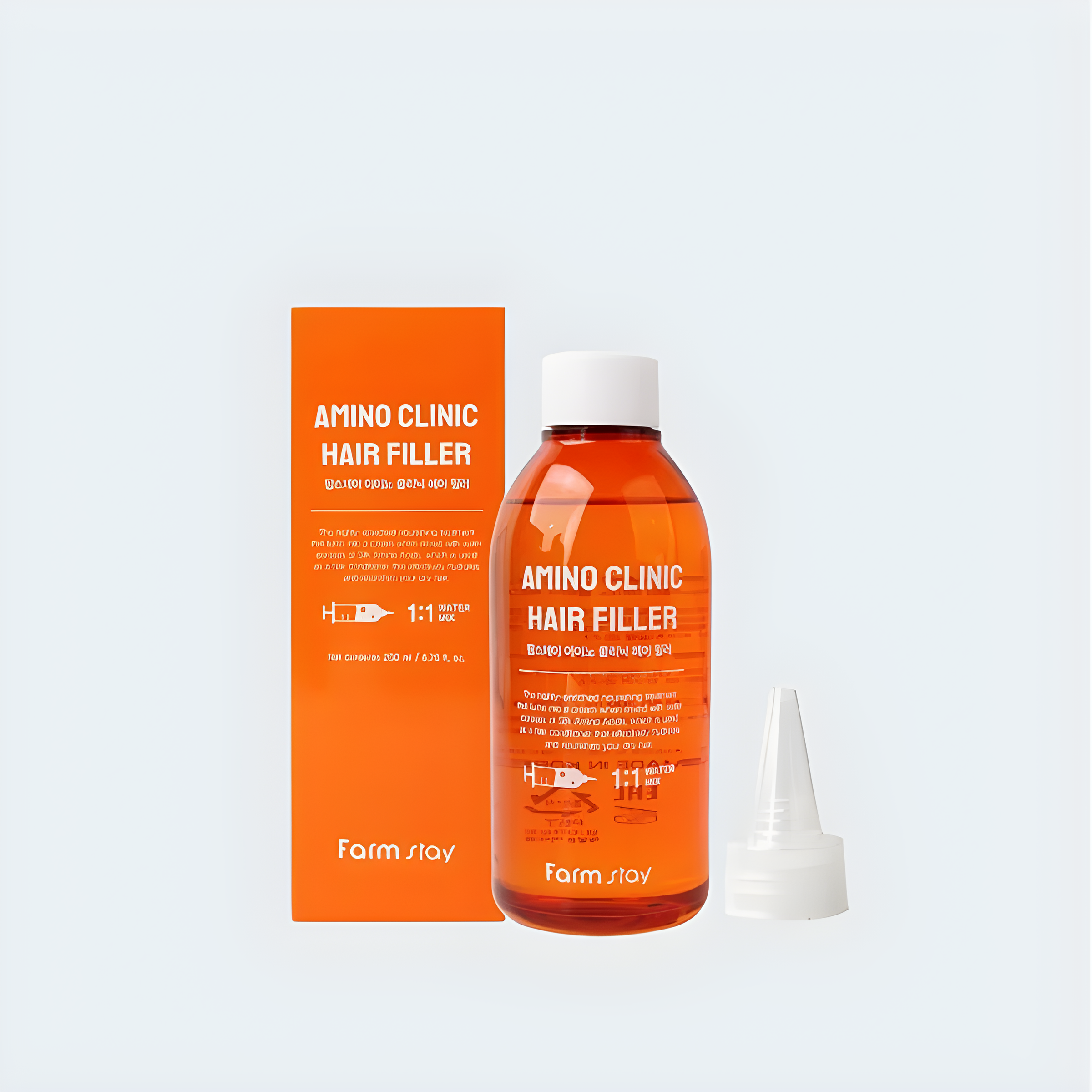 Conditioner and mask, Hair care, Dry & Damaged Hair, Frizzy & Unmanageable Hair, კონდიციონერი და ნიღაბი, თმის მოვლა, მშრალი და დაზიანებული თმა, დაუმორჩილებელი თმა, Farmstay, Farmstay Amino Clinic Hair Filler, Beauty Bar, Korean Cosmetics, ბიუთი ბარი, კორეული კოსმეტიკა, Farmstay ამინო კლინიკის თმის ფილერი