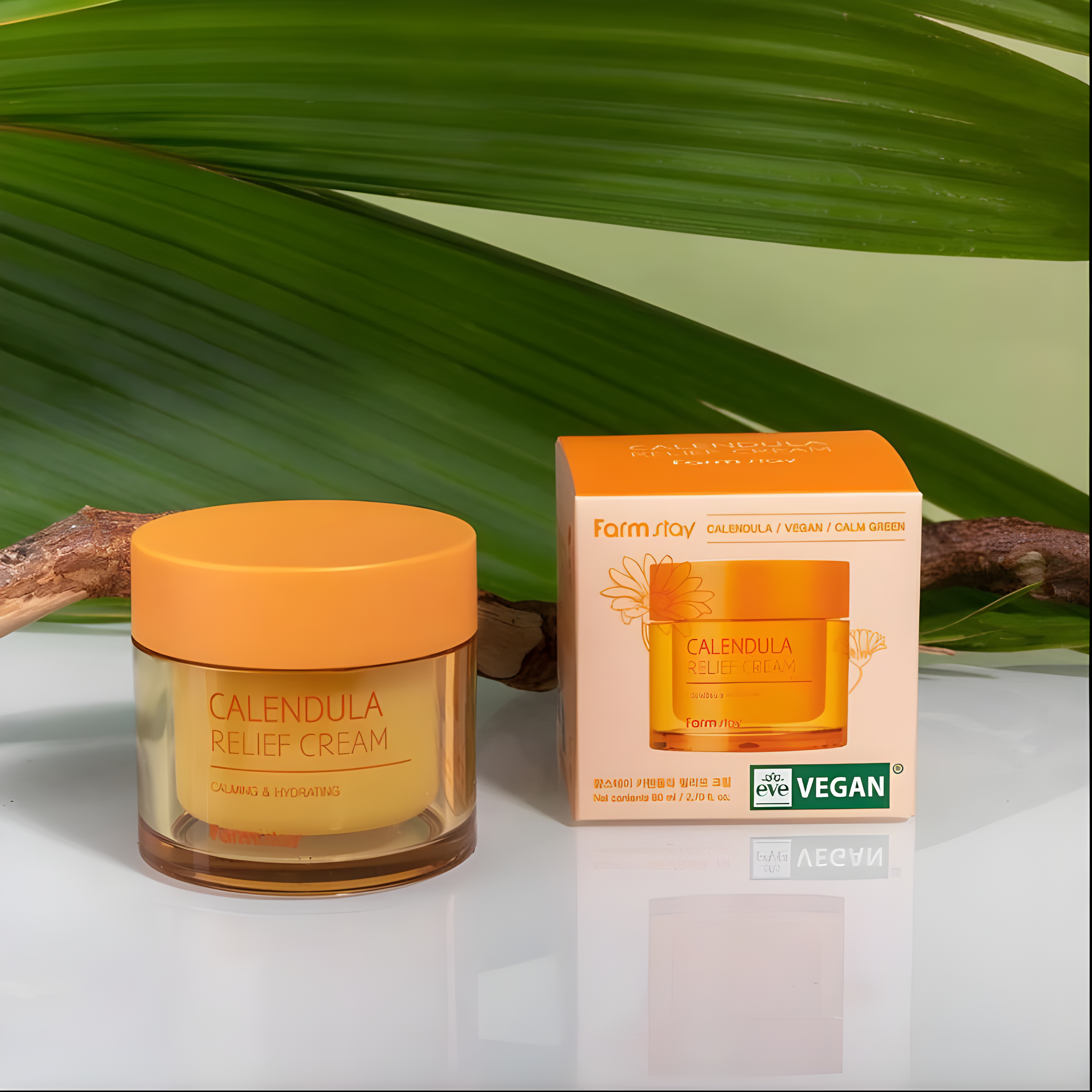 Face cream, Face care, Hydration/Moisturization, Pigmenation/brightening/post-acne, Anti-age, სახის კრემი, სახის მოვლა, დატენიანება, პიგმენაცია/პოსტ-აკნე, ასაკობრივი, Farmstay, Farmstay Calendula Relief Cream, Beauty Bar, Korean Cosmetics, ბიუთი ბარი, კორეული კოსმეტიკა, Farmstay კალენდულას რელიეფის აღმდგენი კრემი