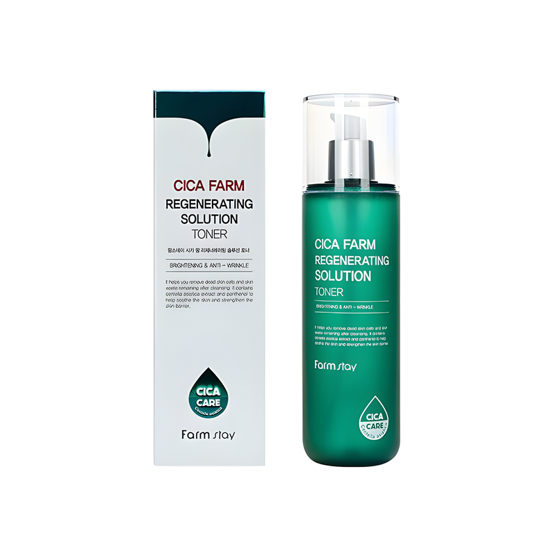 Toner, Face care, Hydration/Moisturization, Acne/pores/sebum, Pigmenation/brightening/post-acne, ტონერი, სახის მოვლა, დატენიანება, აკნე/ფორები/სებუმი, პიგმენაცია/პოსტ-აკნე, Farmstay, Farmstay Cica Farm Regenerating Solution Toner, Beauty Bar, Korean Cosmetics, ბიუთი ბარი, კორეული კოსმეტიკა, Farmstay ცენტელას აღმდგენი ტონერი