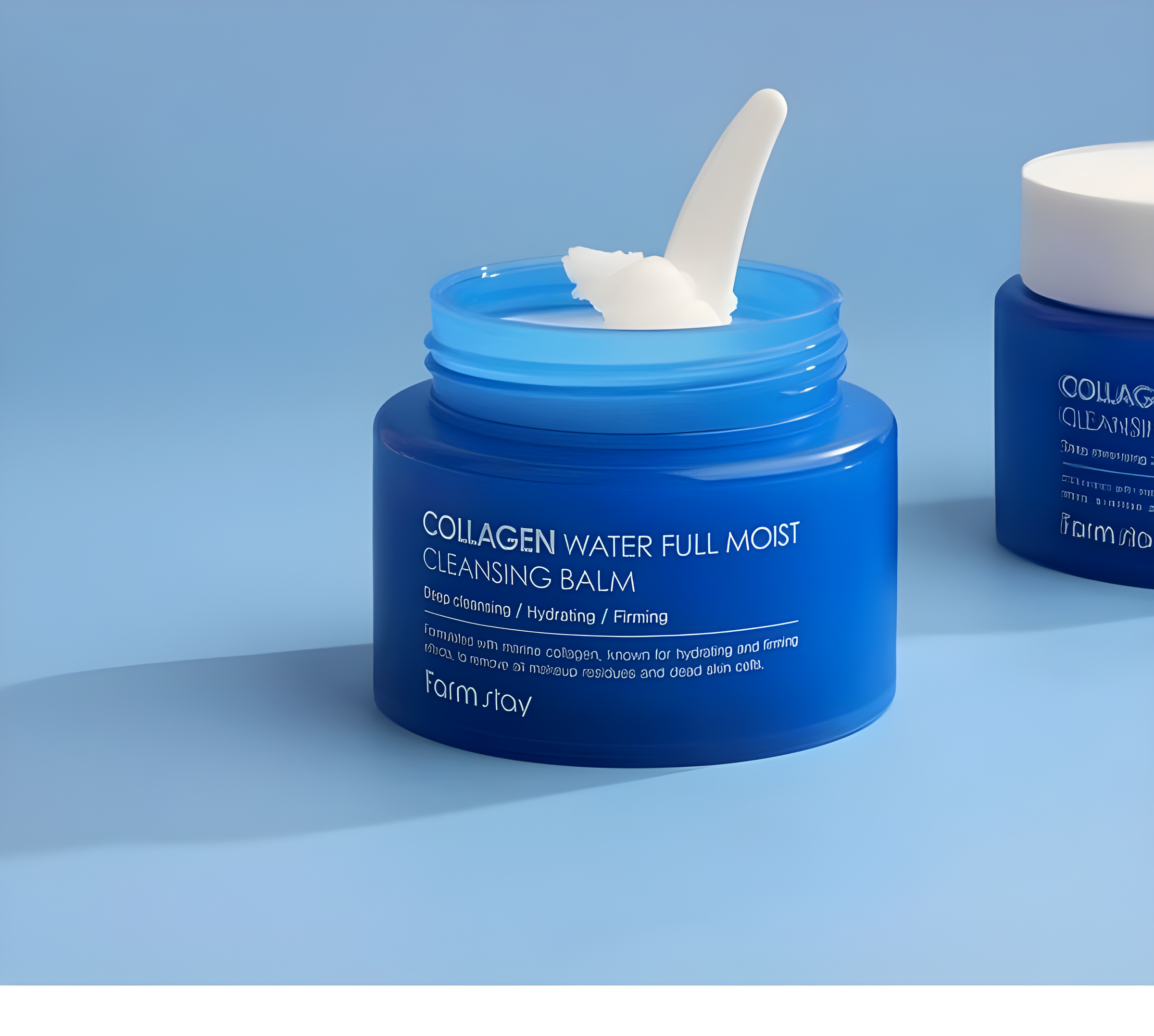 Makeup removal, Makeup, დემაკიაჟი, კოსმეტიკა, Farmstay, Farmstay Collagen Water Full Moist Cleansing Balm, Beauty Bar, Korean Cosmetics, ბიუთი ბარი, კორეული კოსმეტიკა, Farmstay კოლაგენის ტენიანი გამწმენდი ბალმი