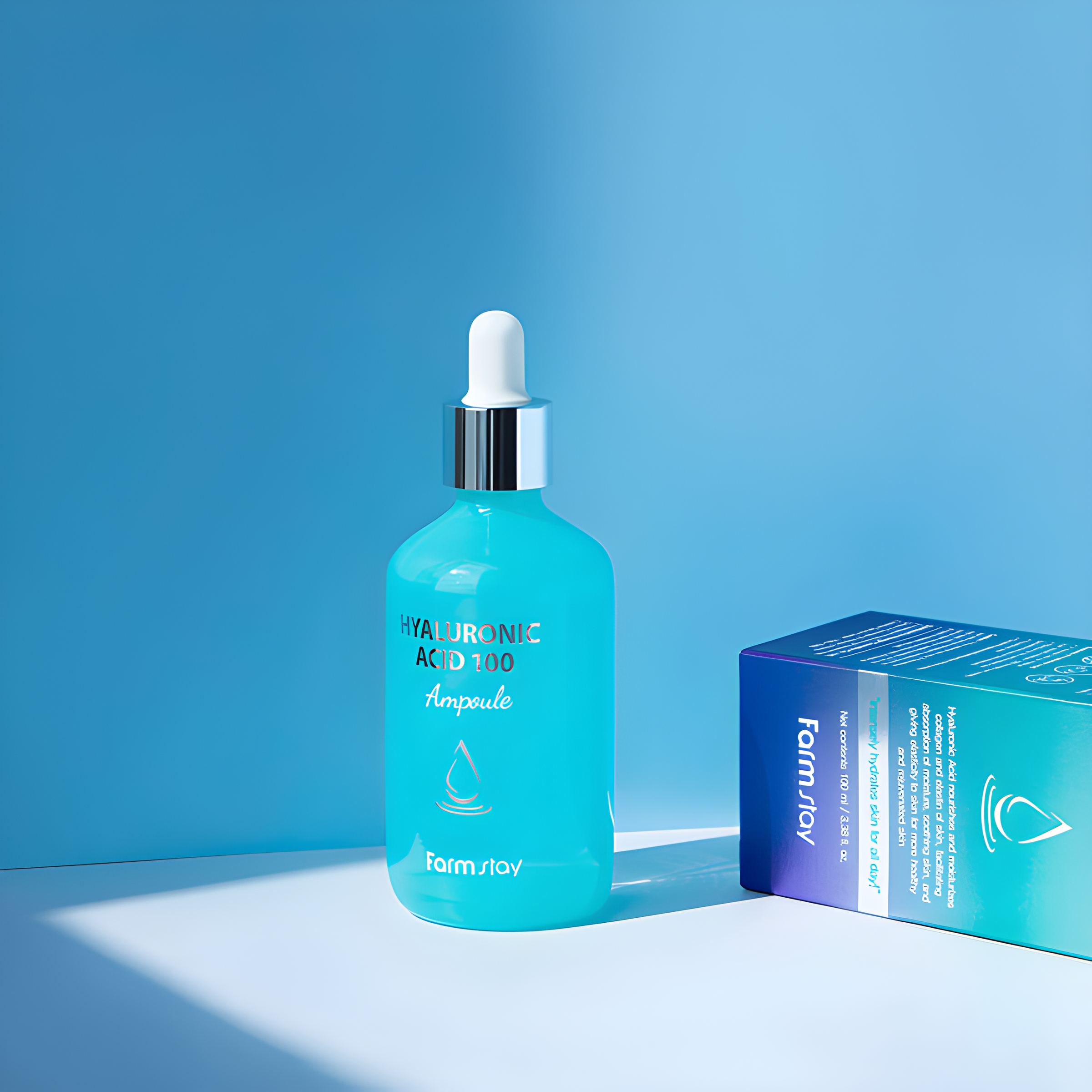 Serum, Face care, Hydration/Moisturization, შრატი, სახის მოვლა, დატენიანება, Farmstay, Farmstay Hyaluronic Acid 100 Ampoule, Beauty Bar, Korean Cosmetics, ბიუთი ბარი, კორეული კოსმეტიკა, Farmstay ჰიალურონის შრატი
