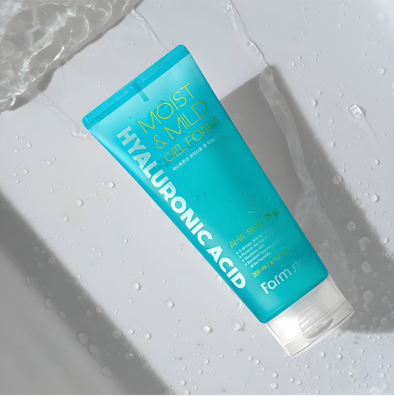 Cleanser, Face care, Hydration/Moisturization, დასაბანი ქაფი, სახის მოვლა, დატენიანება, Farmstay, Farmstay Hyaluronic Acid Moist and Mild Gel Foam, Beauty Bar, Korean Cosmetics, ბიუთი ბარი, კორეული კოსმეტიკა, Farmstay ჰიალურონის დამატენიანებელი და რბილი გელ-ქაფი