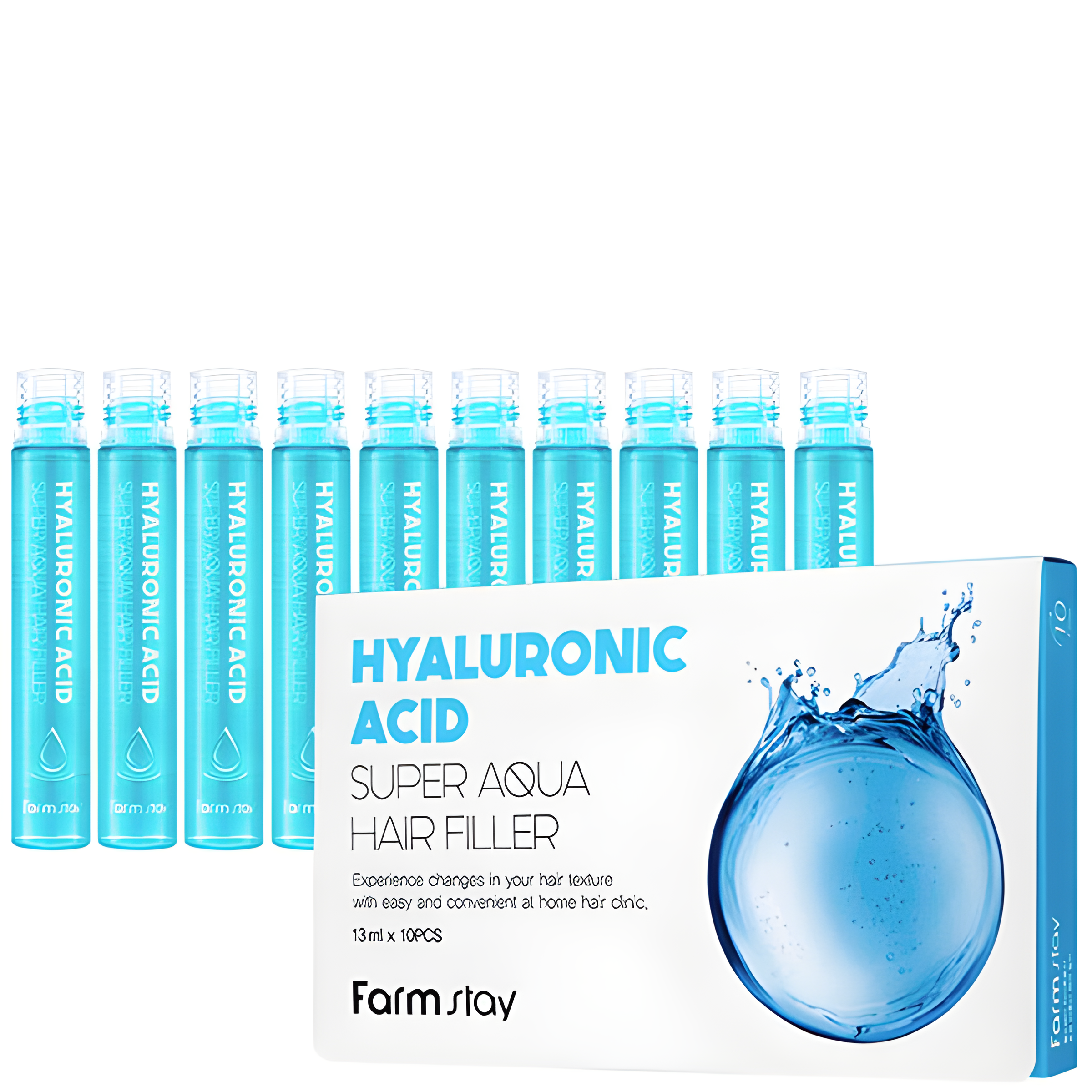 Conditioner and mask, Hair care, Dry & Damaged Hair, Oily Hair & Scalp, Scalp Sensitivity, Frizzy & Unmanageable Hair, კონდიციონერი და ნიღაბი, თმის მოვლა, მშრალი და დაზიანებული თმა, ცხიმიანი თმა და სკალპი, მგრძნობიარე სკალპი, დაუმორჩილებელი თმა, Farmstay, Farmstay Hyaluronic Acid Super Aqua Hair Filler, Beauty Bar, Korean Cosmetics, ბიუთი ბარი, კორეული კოსმეტიკა, Farmstay ჰიალურონის თმის ფილერი