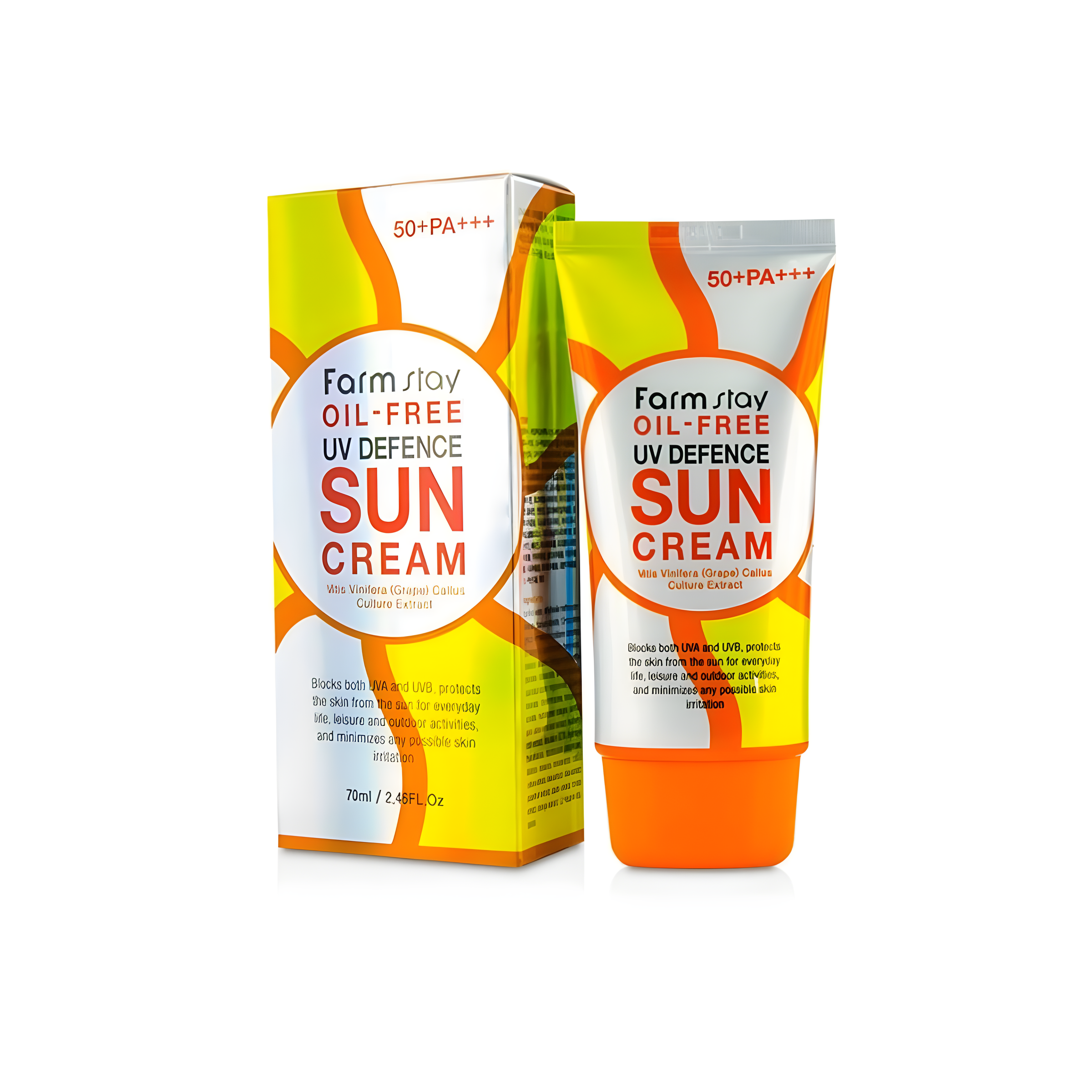 Sunscreen, Face care, Anti-age, Sun protection, მზისგან დამცავი, სახის მოვლა, ასაკობრივი, მზისგან დამცავი, Farmstay, Farmstay Oil-Free Uv Defence Sun Cream, Beauty Bar, Korean Cosmetics, ბიუთი ბარი, კორეული კოსმეტიკა, Farmstay მზისგან დამცავი კრემი