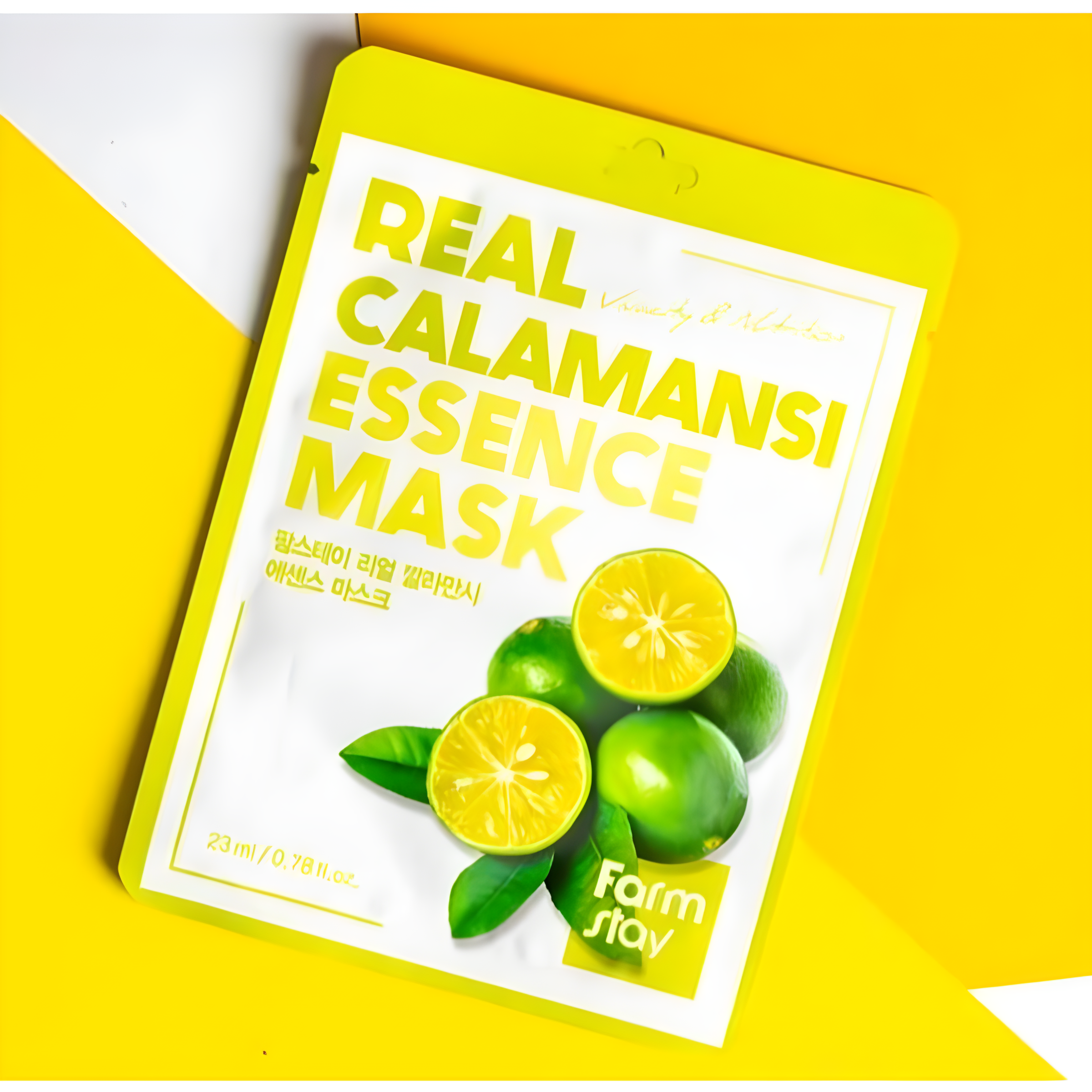 Face mask, Face care, Pigmenation/brightening/post-acne, სახის ნიღაბი, სახის მოვლა, პიგმენაცია/პოსტ-აკნე, Farmstay, Farmstay Real Calamansi Essence Mask, Beauty Bar, Korean Cosmetics, ბიუთი ბარი, კორეული კოსმეტიკა, Farmstay კალამანსის ესენციის ნიღაბი