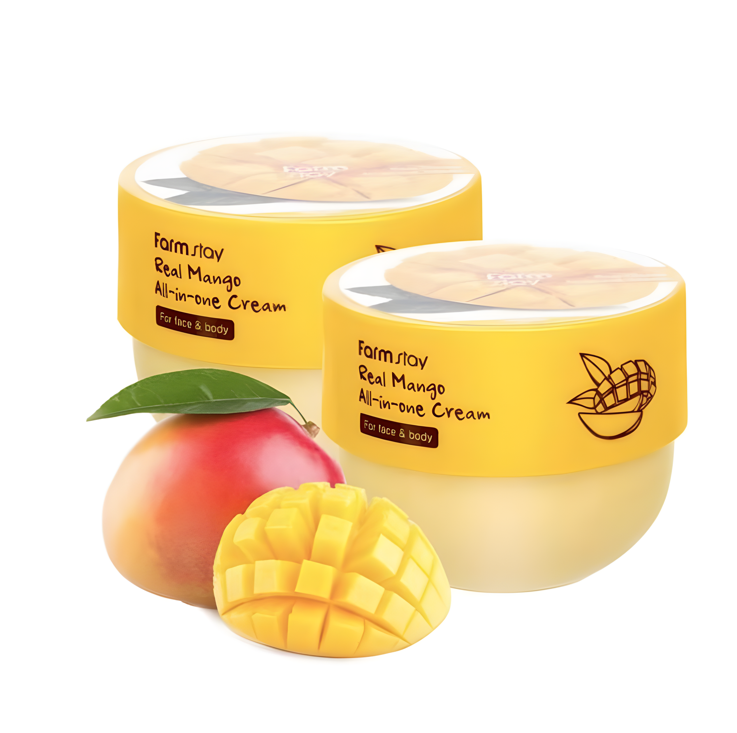 Body, Body care, Skin elasticity and barrier, სხეული, სხეულის მოვლა, ელასტიურობა და ბარიერი, Farmstay, Farmstay Real Mango All-In-One Cream, Beauty Bar, Korean Cosmetics, ბიუთი ბარი, კორეული კოსმეტიკა, Farmstay მანგოს ტანის კრემი