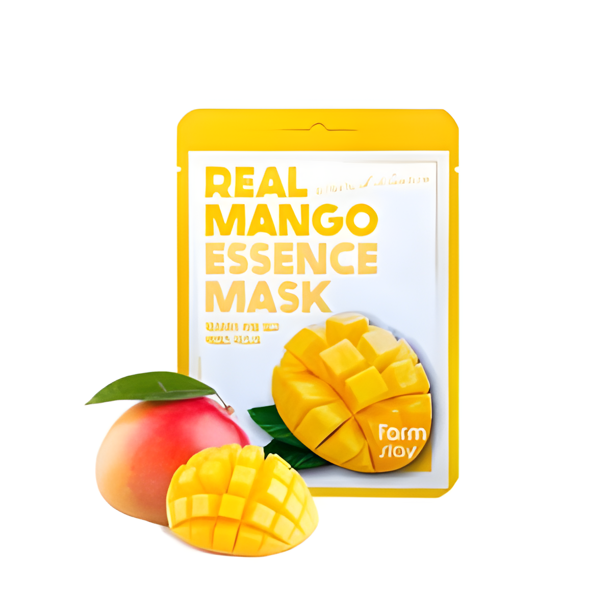 Face mask, Face care, Hydration/Moisturization, Pigmentation/post-acne, სახის ნიღაბი, სახის მოვლა, დატენიანება, პიგმენაცია/პოსტ-აკნე, Farmstay, Farmstay Real Mango Essence Mask, Beauty Bar, Korean Cosmetics, ბიუთი ბარი, კორეული კოსმეტიკა, Farmstay მანგოს ერთჯერადი ნიღაბი