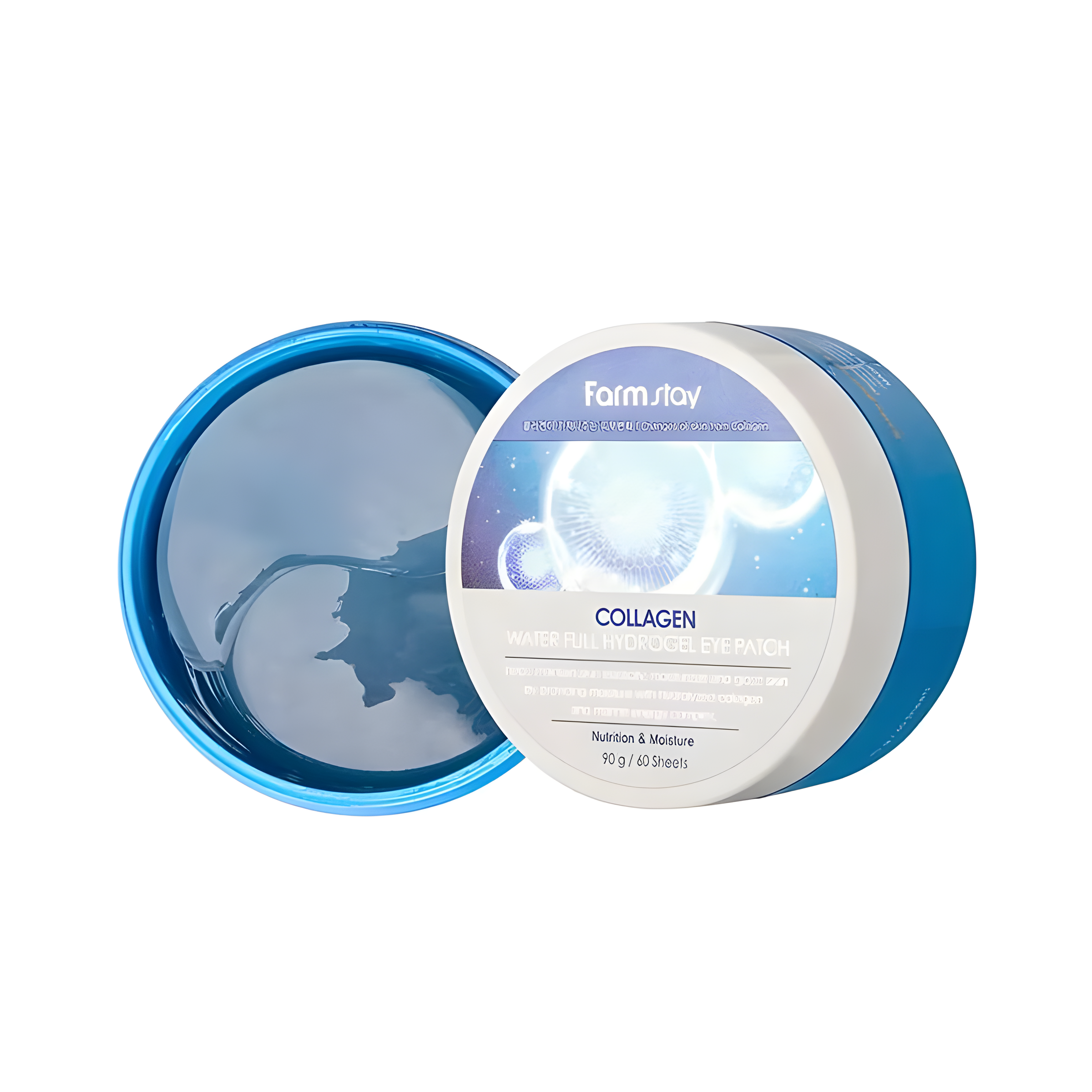 Eye patch, Eye care, Hydration/Moisturization, Sensitive/Calm, Skin elasticity and barrier, თვალის პატჩი, თვალის მოვლა, დატენიანება, მგრძნობიარე/დამშვიდება, ელასტიურობა და ბარიერი, Farmstay, Farmstay Collagen Water Full Hydrogel Eye Patch, Beauty Bar, Korean Cosmetics, ბიუთი ბარი, კორეული კოსმეტიკა, Farmstay კოლაგენის ჰიდროგელის თვალის პაჩები