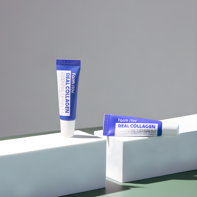 Lip care, Body care, Hydration/Moisturization, ტუჩის მოვლა, სხეულის მოვლა, დატენიანება, Farmstay, Farmstay Real Collagen Essential Lip Balm, Beauty Bar, Korean Cosmetics, ბიუთი ბარი, კორეული კოსმეტიკა, Farmstay ტუჩის ბალმი კოლაგენით
