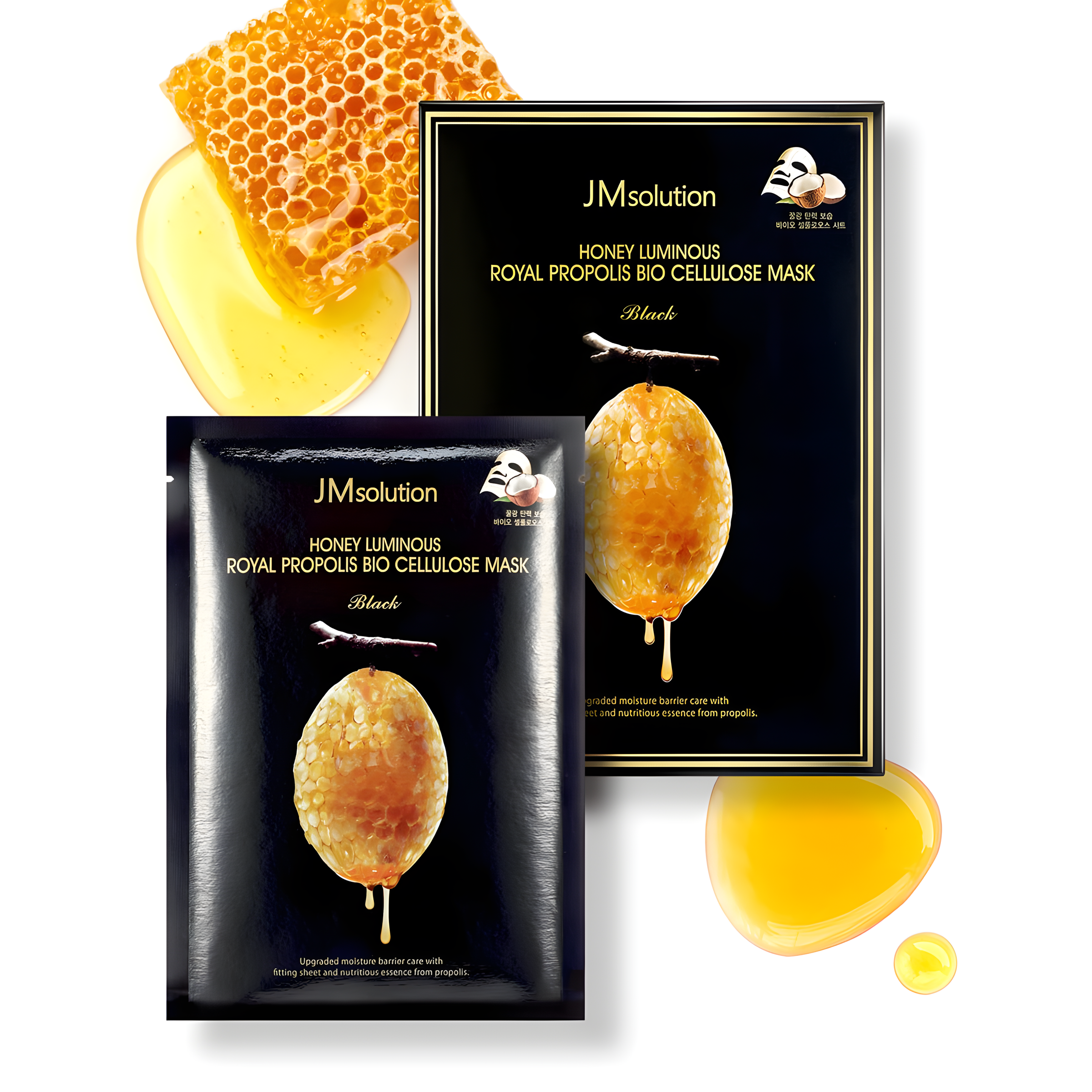 Face mask, Face care, Pigmenation/brightening/post-acne, Skin elasticity and barrier, სახის ნიღაბი, სახის მოვლა, პიგმენაცია/პოსტ-აკნე, ელასტიურობა და ბარიერი, JM solution, JM Solution Honey Luminous Royal Propolis Mask, Beauty Bar, Korean Cosmetics, ბიუთი ბარი, კორეული კოსმეტიკა, Petitfee ჰიდროგენული თვალის პაჩები ოქრო და ლოკოკინა