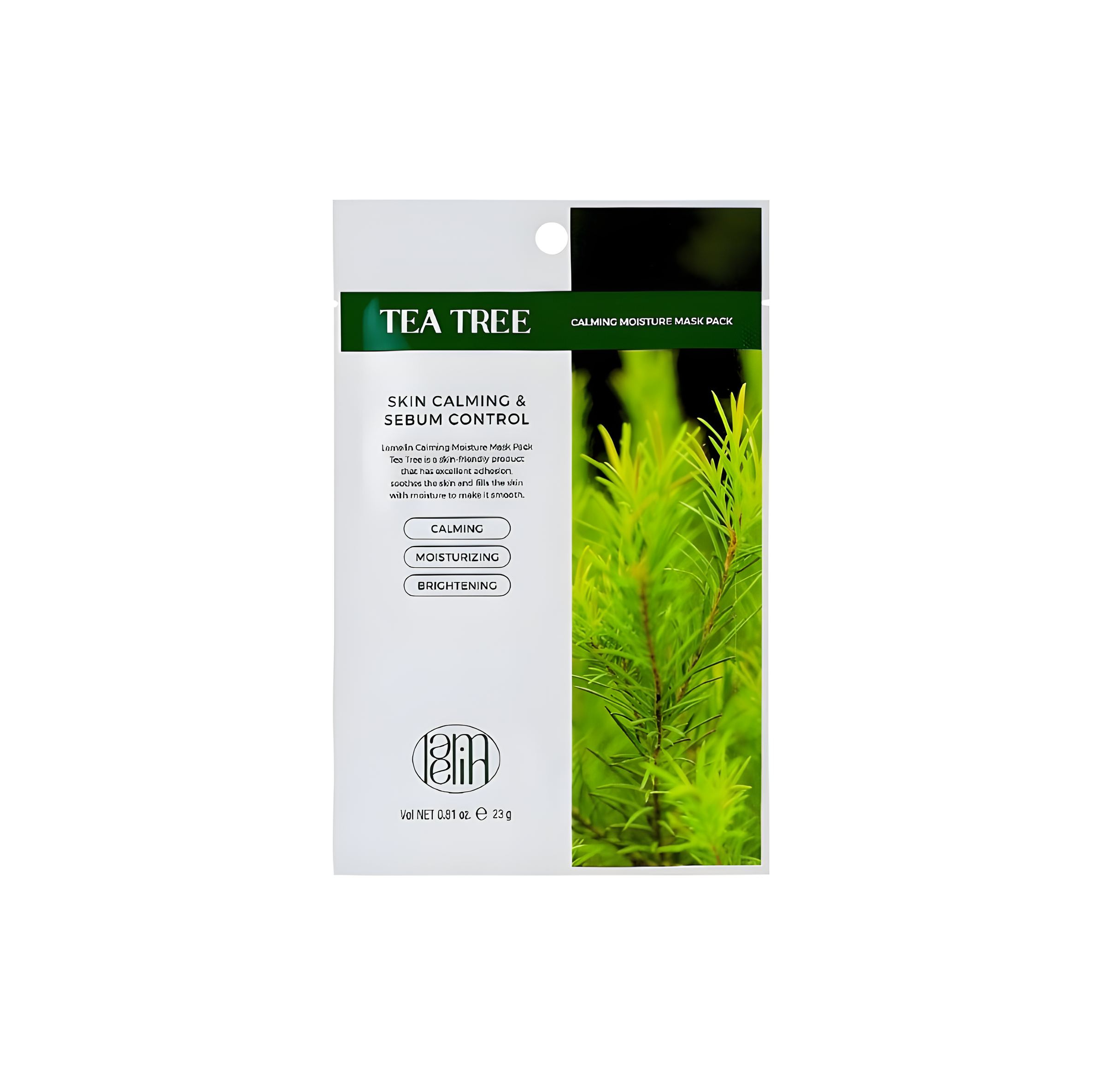 Face mask, Face care, Hydration/Moisturization, Sensitive/Calm, სახის ნიღაბი, სახის მოვლა, დატენიანება, მგრძნობიარე/დამშვიდება, Lamelin, Lamelin Calming Moisture Mask Pack Tea Tree, Beauty Bar, Korean Cosmetics, ბიუთი ბარი, კორეული კოსმეტიკა, Lamelin დამამშვიდებელი დამატენიანებელი ჩაის ხის ნიღაბი