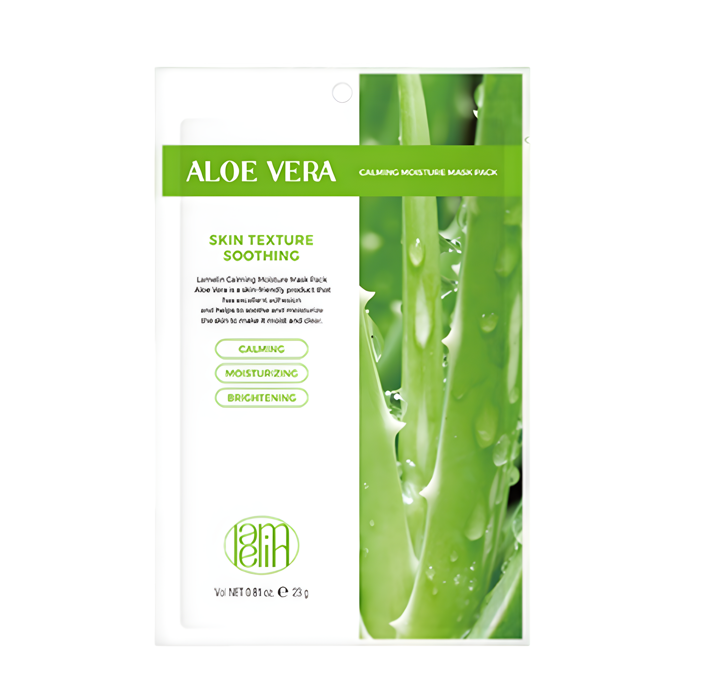 Face mask, Face care, Hydration/Moisturization, Sensitive/Calm, სახის ნიღაბი, სახის მოვლა, დატენიანება, მგრძნობიარე/დამშვიდება, Lamelin, Lamelin Calming Moisture Mask Pack Aloe Vera, Beauty Bar, Korean Cosmetics, ბიუთი ბარი, კორეული კოსმეტიკა, Lamelin დამამშვიდებელი დამატენიანებელი ალოე ვერას ნიღაბი
