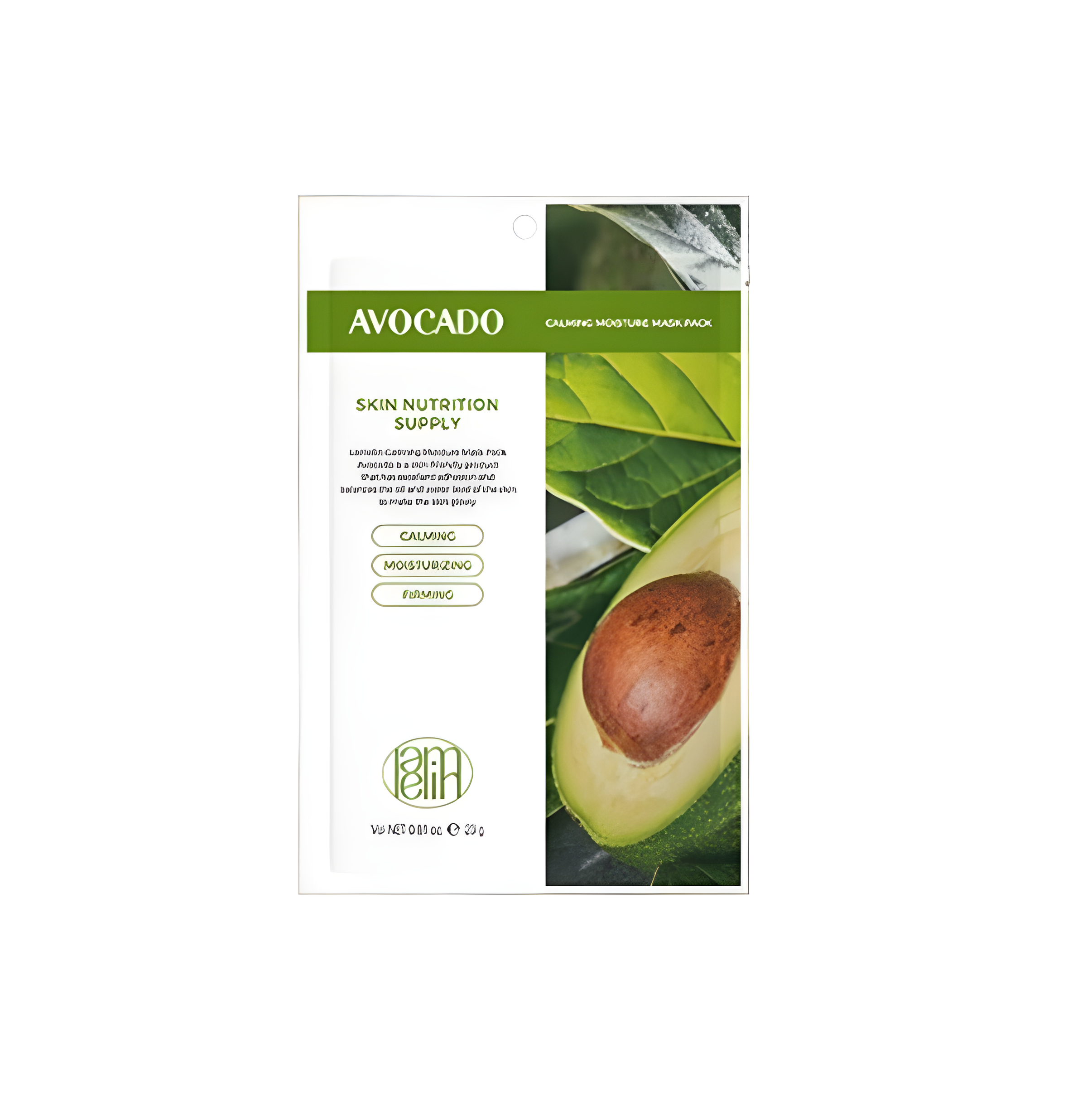 Face mask, Face care, Hydration/Moisturization, Sensitive/Calm, სახის ნიღაბი, სახის მოვლა, დატენიანება, მგრძნობიარე/დამშვიდება, Lamelin, Lamelin Calming Moisture Mask Pack Avocado, Beauty Bar, Korean Cosmetics, ბიუთი ბარი, კორეული კოსმეტიკა, Lamelin დამამშვიდებელი დამატენიანებელი სახის ნიღაბი ავოკადო