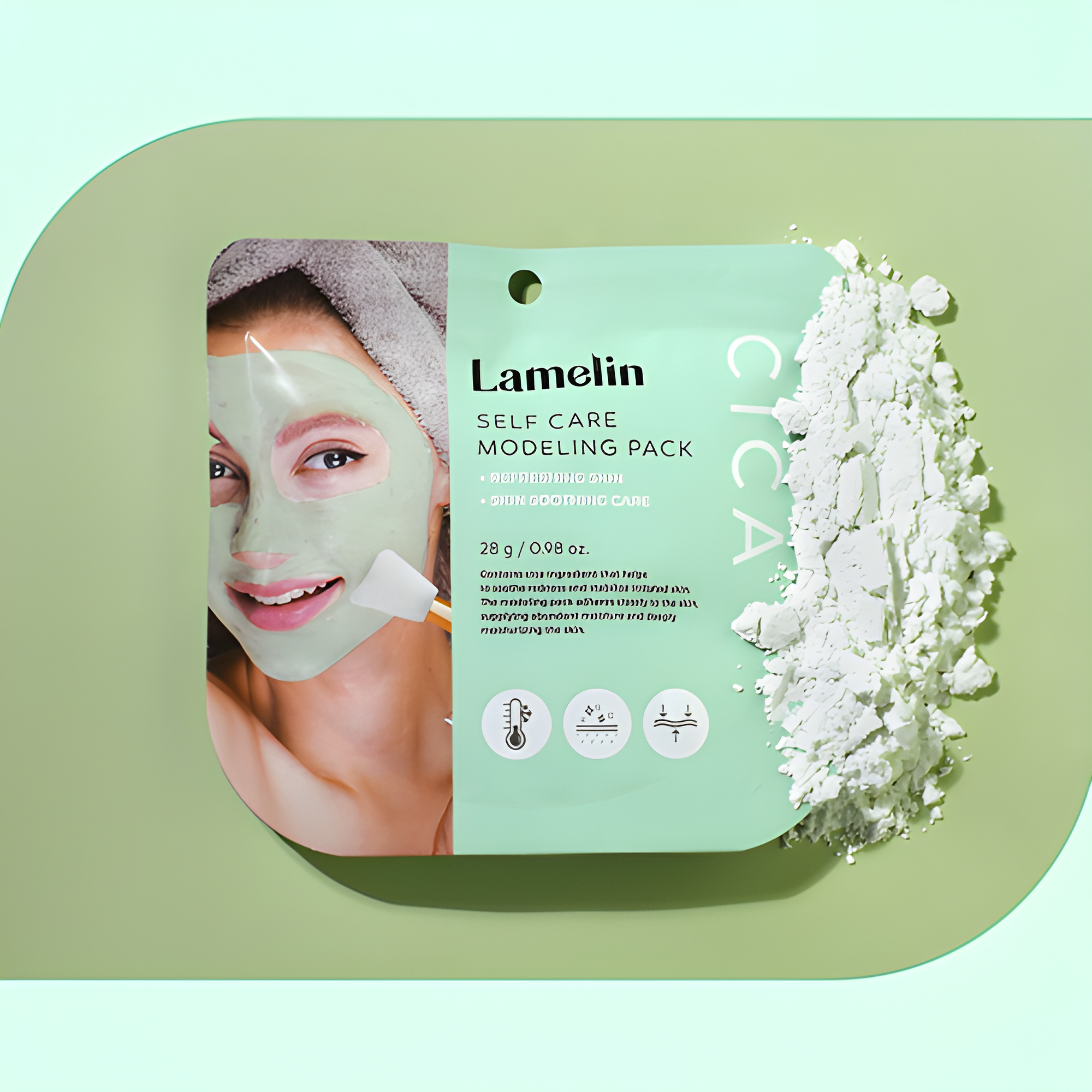 Peeling and scrub, Face care, Anti-age, Acne/pores/sebum, Sensitive/Calm, Skin elasticity and barrier, პილინგი და სკრაბი, სახის მოვლა, ასაკობრივი, აკნე/ფორები/სებუმი, მგრძნობიარე/დამშვიდება, ელასტიურობა და ბარიერი, Lamelin, Lamelin Self Care Modeling Pack Cica, Beauty Bar, Korean Cosmetics, ბიუთი ბარი, კორეული კოსმეტიკა, Lamelin ცენტელას თიხის ნიღაბი