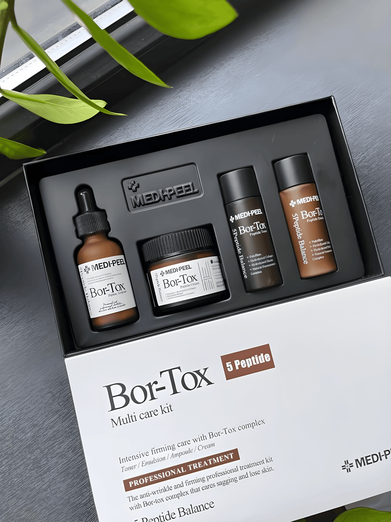 Gift set, Hydration/Moisturization, Skin elasticity and barrier, სასაჩუქრე ნაკრები, დატენიანება, ელასტიურობა და ბარიერი, Medi-Peel, Medi-Peel Bor-Tox Multi Care Kit, Beauty Bar, Korean Cosmetics, ბიუთი ბარი, კორეული კოსმეტიკა, Medi-Peel Bor-Tox თავის მოვლის ნაკრები