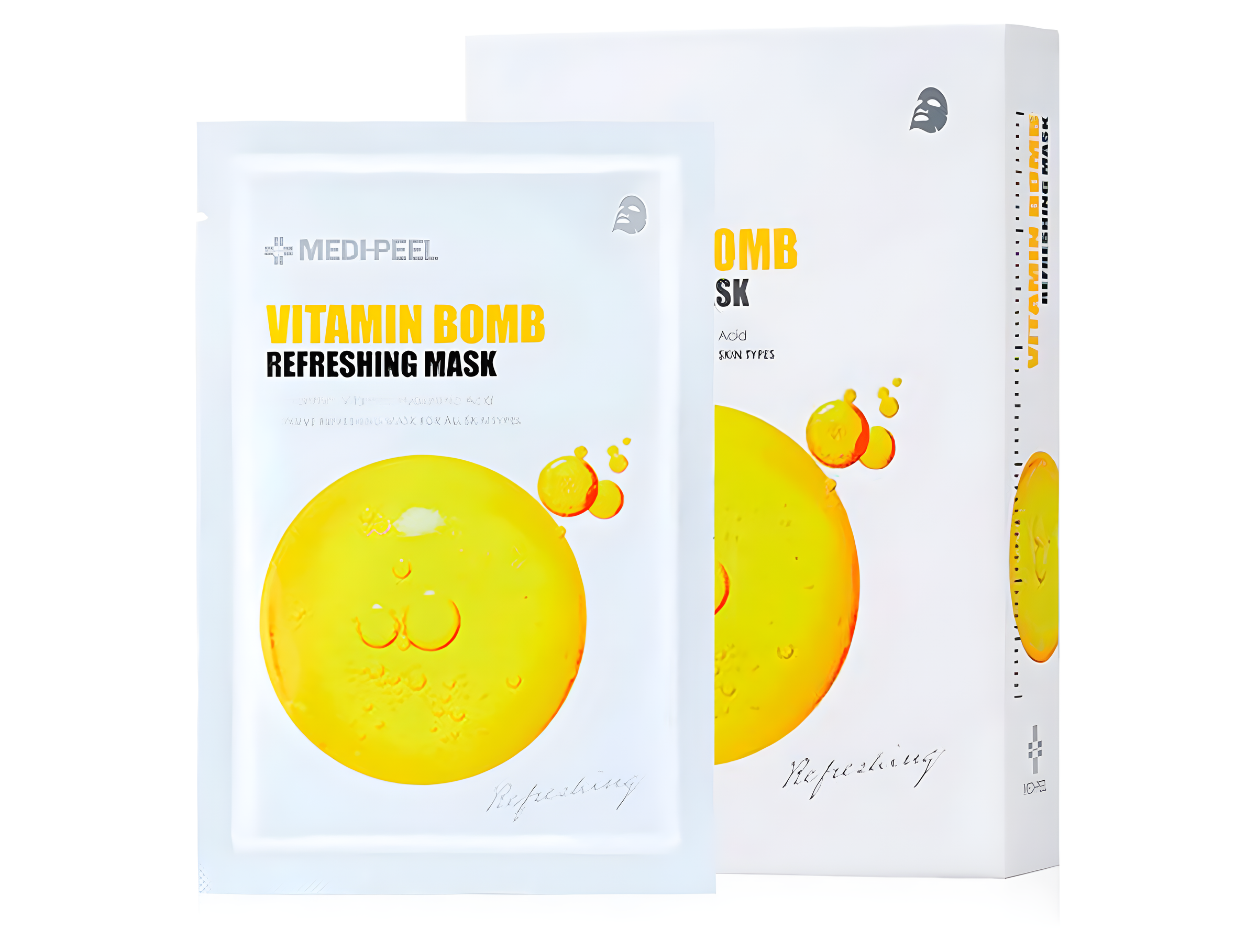 Face mask, Face care, Pigmenation/brightening/post-acne, Skin elasticity and barrier, სახის ნიღაბი, სახის მოვლა, პიგმენაცია/პოსტ-აკნე, ელასტიურობა და ბარიერი, Medi-Peel, Medi-Peel Vitamin Bomb Refreshing Mask Sheet, Beauty Bar, Korean Cosmetics, ბიუთი ბარი, კორეული კოსმეტიკა, Medi-Peel ც ვიტამინის გამაგრილებელი ნიღბი