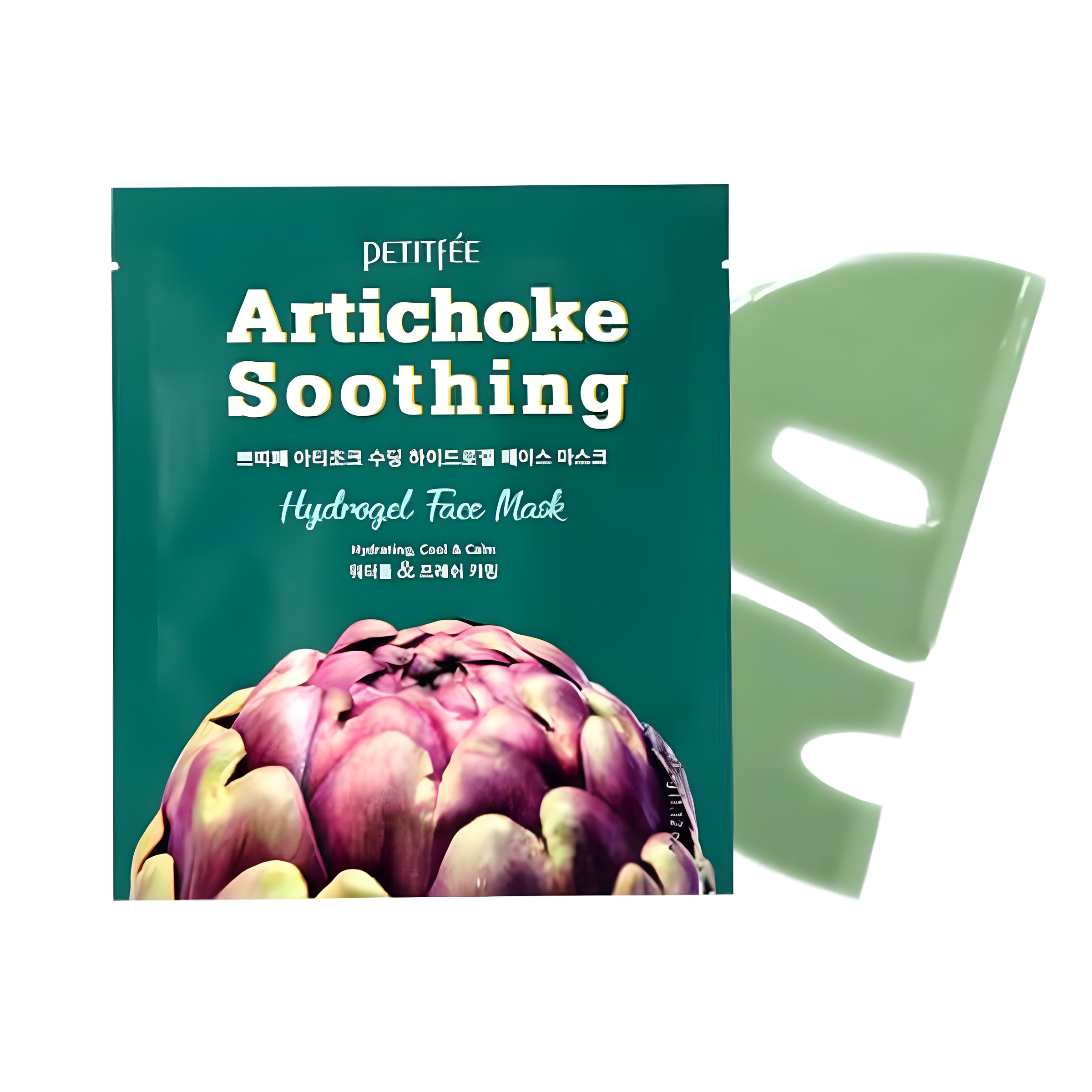 Face mask, Face care, Sensitive/Calm, სახის ნიღაბი, სახის მოვლა, მგრძნობიარე/დამშვიდება, Petitfee, Petitfee Artichoke Soothing Hydrogel Face Mask, Beauty Bar, Korean Cosmetics, ბიუთი ბარი, კორეული კოსმეტიკა, Petitfee არტიშოკის დამამშვიდებელი ჰიდროგელის სახის ნიღაბი