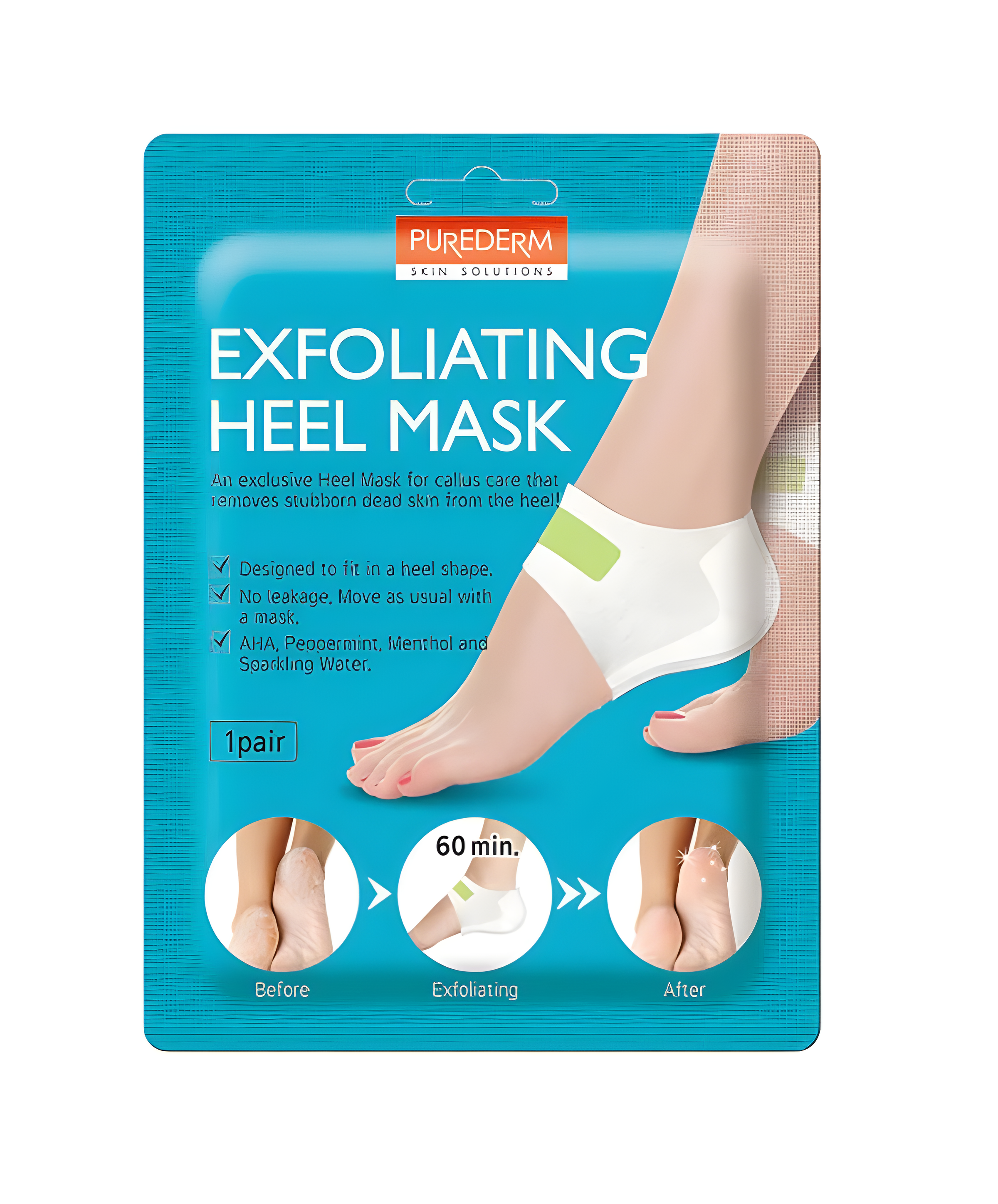Foot care, Body care, ფეხის მოვლა, სხეულის მოვლა, Purederm, Purederm Exfoliating Heel Mask, Beauty Bar, Korean Cosmetics, ბიუთი ბარი, კორეული კოსმეტიკა, Purederm ამქერცლავი ქუსლის ნიღაბი