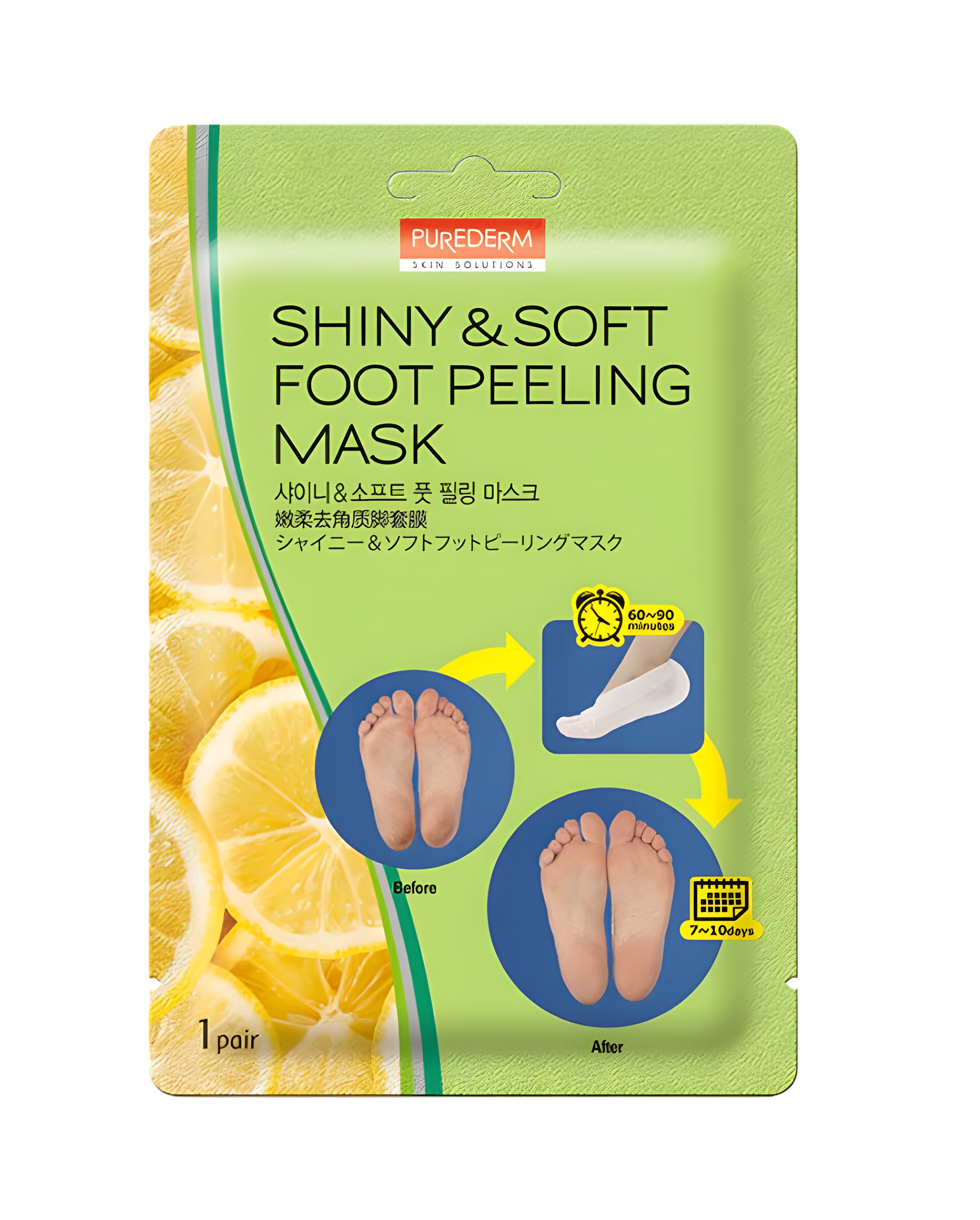 Foot care, Body care, ფეხის მოვლა, სხეულის მოვლა, Purederm, Purederm Shiny And Soft Foot Peeling Mask, Beauty Bar, Korean Cosmetics, ბიუთი ბარი, კორეული კოსმეტიკა, Purederm მბზინავი და რბილი ფეხის პილინგი ნიღაბი