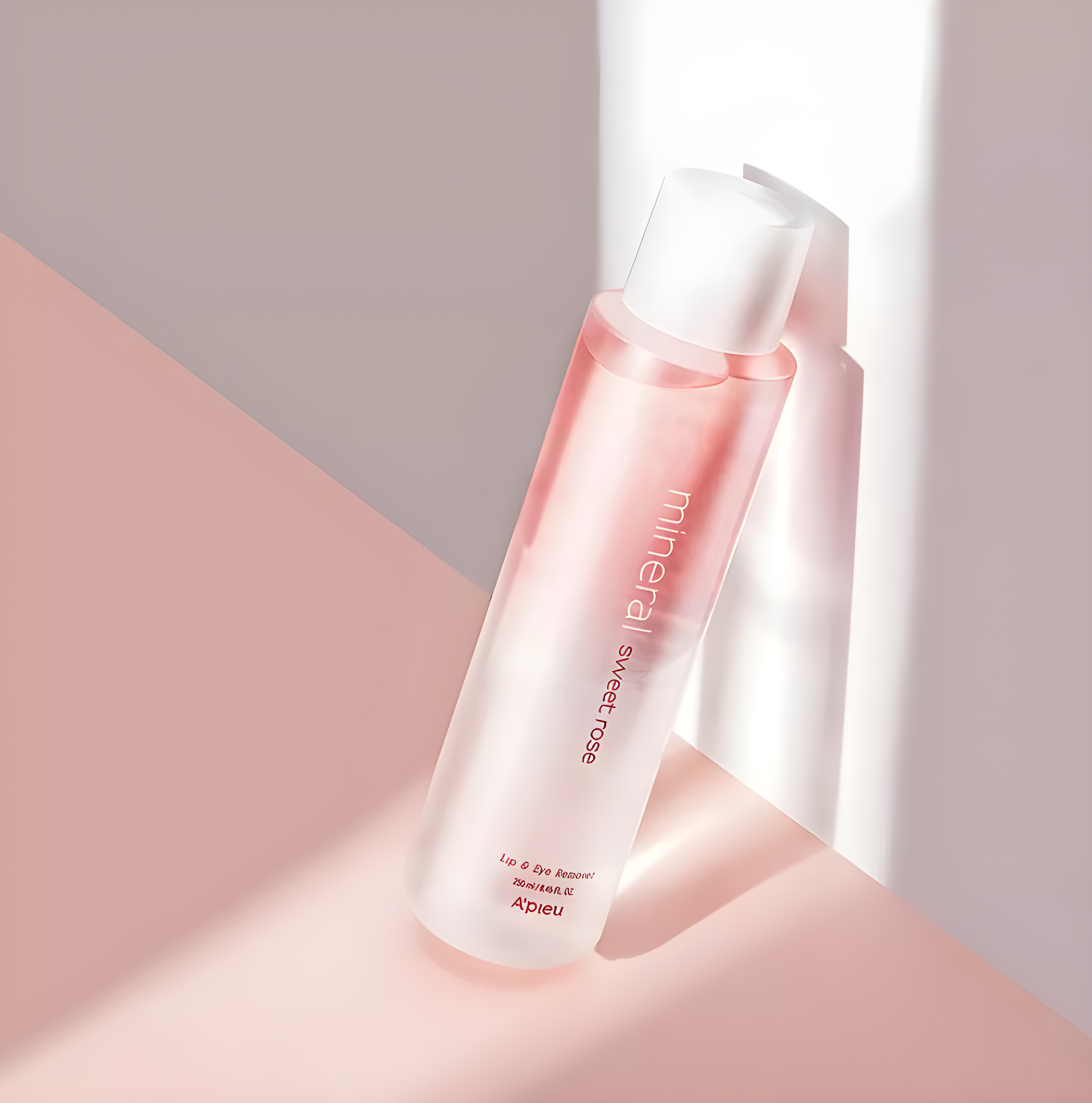 Makeup removal, Makeup, დემაკიაჟი, კოსმეტიკა, A'pieu, Apieu Mineral Lip & Eye Remover - Sweet Rose, Beauty Bar, Korean Cosmetics, ბიუთი ბარი, კორეული კოსმეტიკა, Apieu ტუჩის და თვალის მაკიაჟის მოსაშორებელი სითხე - ტკბილი ვარდი