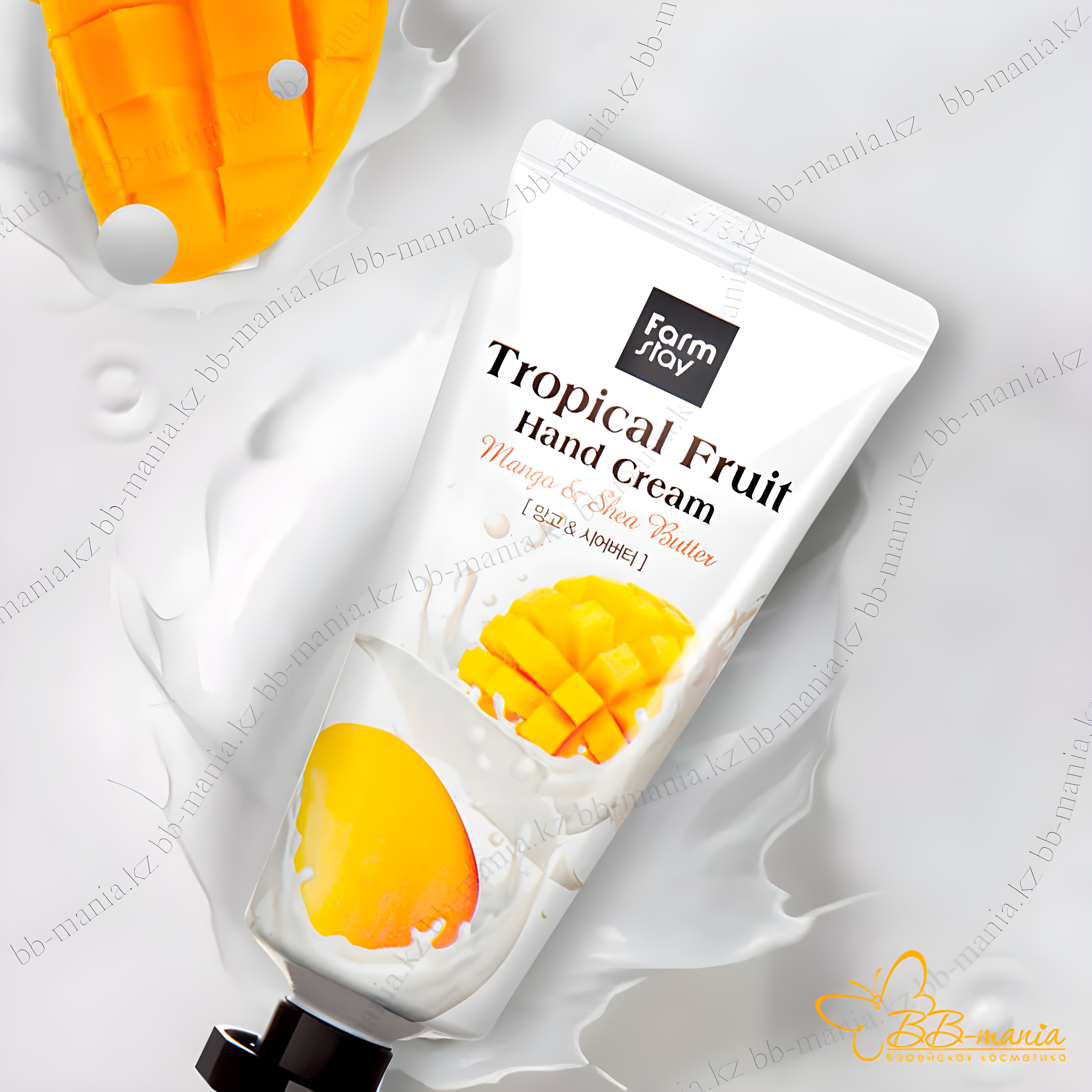 Hand care, Body care, Hydration/Moisturization, Skin elasticity and barrier, ხელის მოვლა, სხეულის მოვლა, დატენიანება, ელასტიურობა და ბარიერი, Farmstay, Farmstay Tropical Fruit Hand Cream Mango And Shea Butter, Beauty Bar, Korean Cosmetics, ბიუთი ბარი, კორეული კოსმეტიკა, Farmstay ტროპიკული ხილის ხელის კრემი მანგო და შიის კარაქით