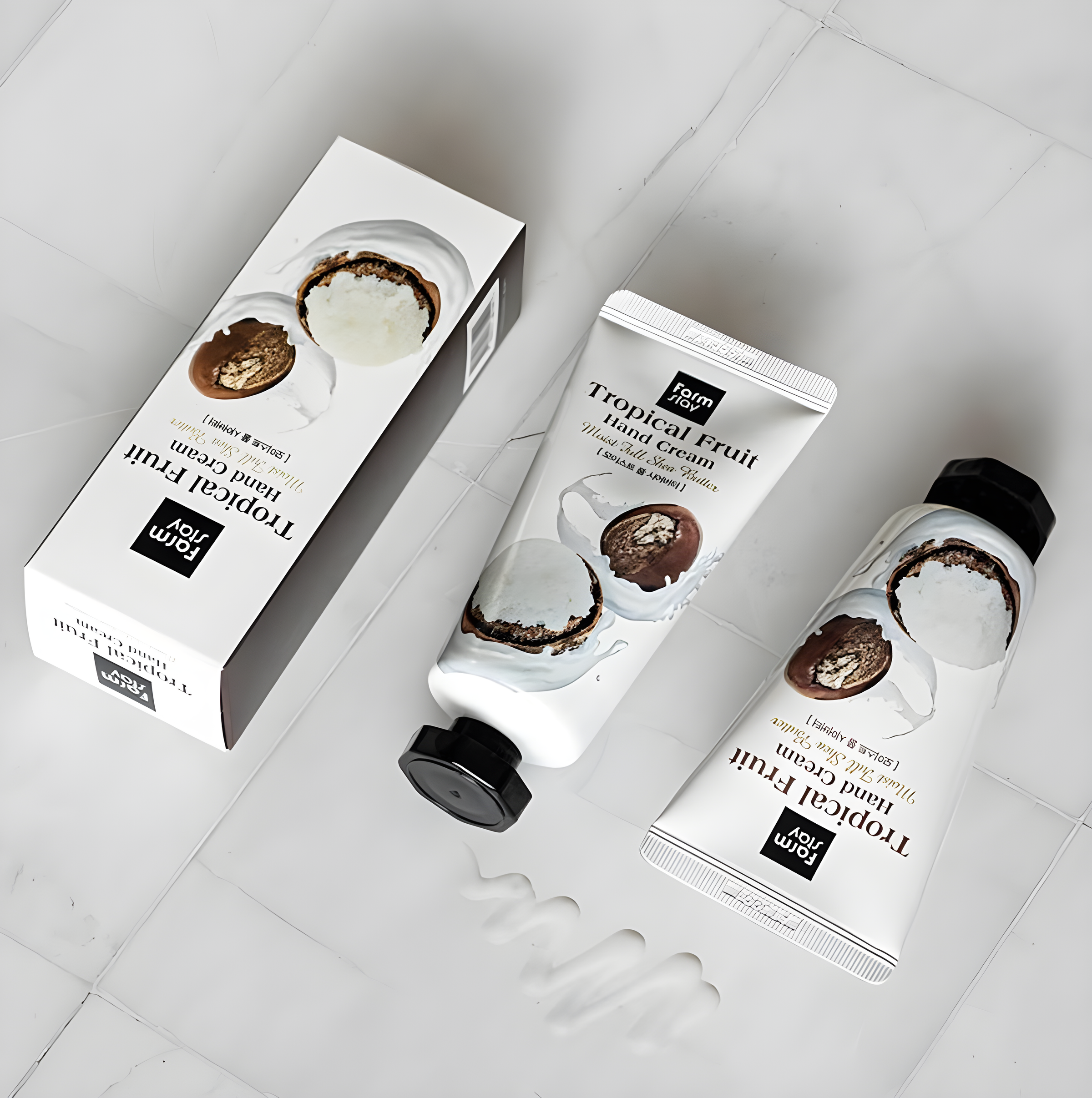 Hand care, Body care, Skin elasticity and barrier, ხელის მოვლა, სხეულის მოვლა, ელასტიურობა და ბარიერი, Farmstay, Farmstay Tropical Fruit Hand Cream Shea Butter, Beauty Bar, Korean Cosmetics, ბიუთი ბარი, კორეული კოსმეტიკა, Farmstay ტროპიკული ხილის ხელის კრემი შიის კარაქი