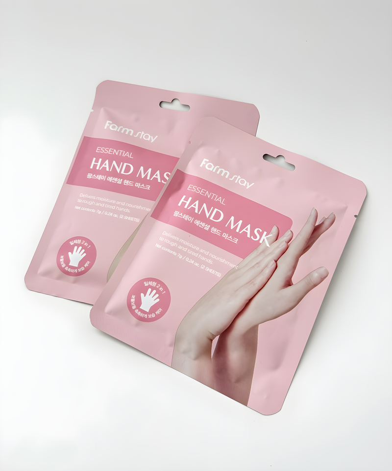 Beauty Bar Korean cosmetics, ბიუთი ბარი კორეული კოსმეტიკა, Farmstay Essential Hand Mask Hand care, Farmstay, Hand care, Body care, Hydration/Moisturization, ხელის მოვლა, სხეულის მოვლა, დატენიანება, Skin elasticity and barrier, ელასტიურობა და ბარიერი , Farmstay ხელის დამატენიანებელი ნიღაბი