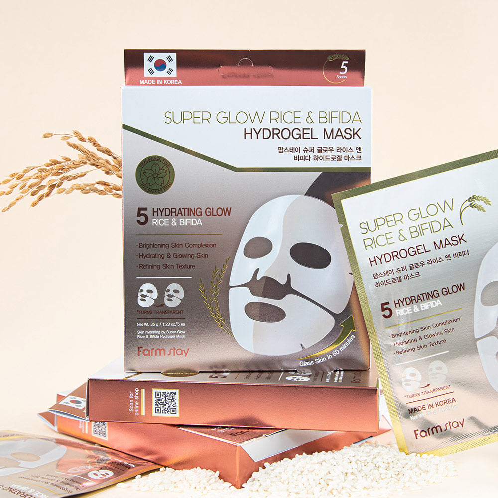Farmstay Super Glow Rice & Bifida Hydrogel Mask
