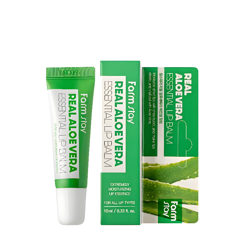 Beauty Bar Korean cosmetics, ბიუთი ბარი კორეული კოსმეტიკა, Farmstay Real Aloe Vera Essential Lip Balm Lip care, Farmstay, Lip care, Body care, Hydration/Moisturization, ტუჩის მოვლა, სხეულის მოვლა, დატენიანება , Farmstay ტუჩის ბალმი ალოე ვერას ესენციით