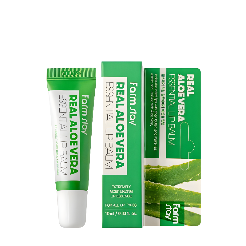 Lip care, Body care, Hydration/Moisturization, ტუჩის მოვლა, სხეულის მოვლა, დატენიანება, Farmstay, Farmstay Real Aloe Vera Essential Lip Balm, Beauty Bar, Korean Cosmetics, ბიუთი ბარი, კორეული კოსმეტიკა, Farmstay ტუჩის ბალმი ალოე ვერას ესენციით