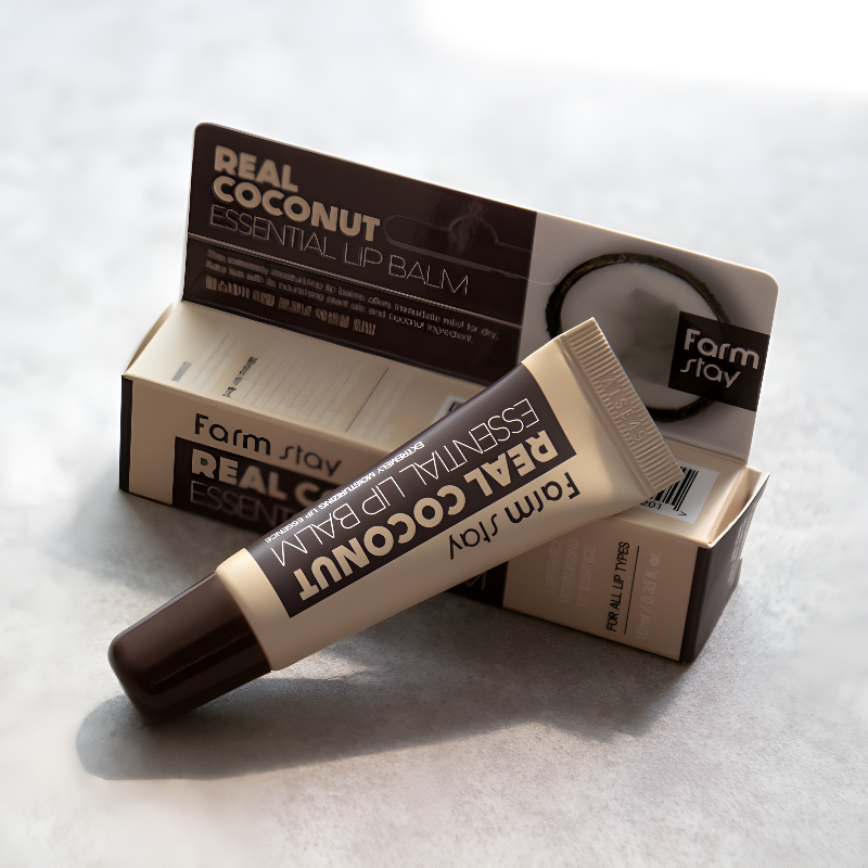 Lip care, Body care, Hydration/Moisturization, ტუჩის მოვლა, სხეულის მოვლა, დატენიანება, Farmstay, Farmstay Real Coconut Essential Lip Balm, Beauty Bar, Korean Cosmetics, ბიუთი ბარი, კორეული კოსმეტიკა, Farmstay ტუჩის ბალმი ქოქოსის ესენციით