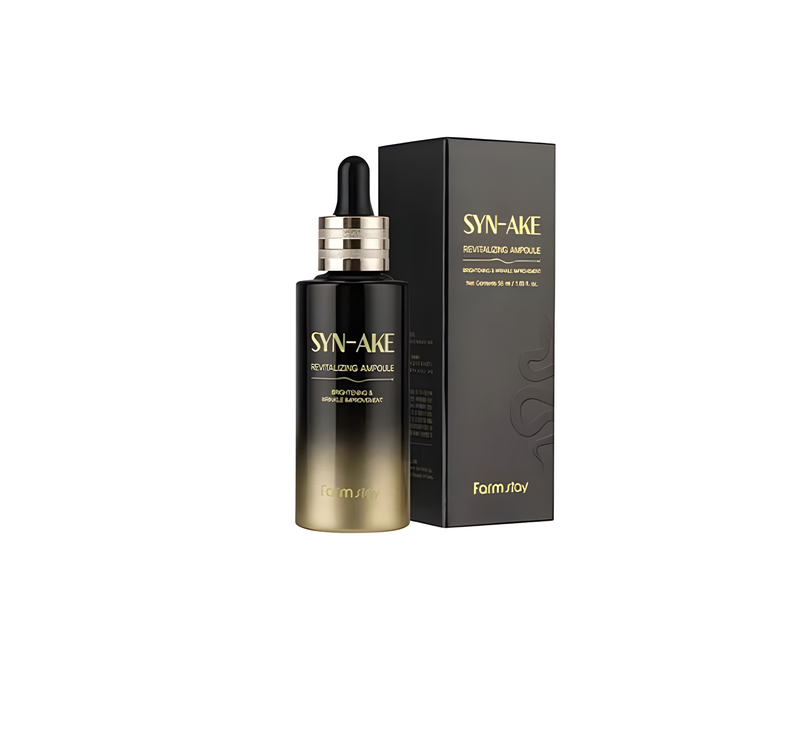 Serum, Face care, Pigmenation/brightening/post-acne, შრატი, სახის მოვლა, პიგმენაცია/პოსტ-აკნე, Farmstay, Farmstay Syn-Ake Revitalizing Ampoule, Beauty Bar, Korean Cosmetics, ბიუთი ბარი, კორეული კოსმეტიკა, Farmstay Syn-Ake აღმდგენი შრატი