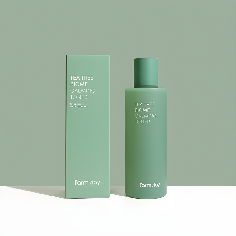 Toner, Face care, Anti-age, Sensitive/Calm, Hydration/Moisturization, ტონერი, სახის მოვლა, ასაკობრივი, მგრძნობიარე/დამშვიდება, დატენიანება, Farmstay, Farmstay Tea Tree Biome Calming Toner, Beauty Bar, Korean Cosmetics, ბიუთი ბარი, კორეული კოსმეტიკა, Farmstay ჩაის ხის დამამშვიდებელი ტონერი