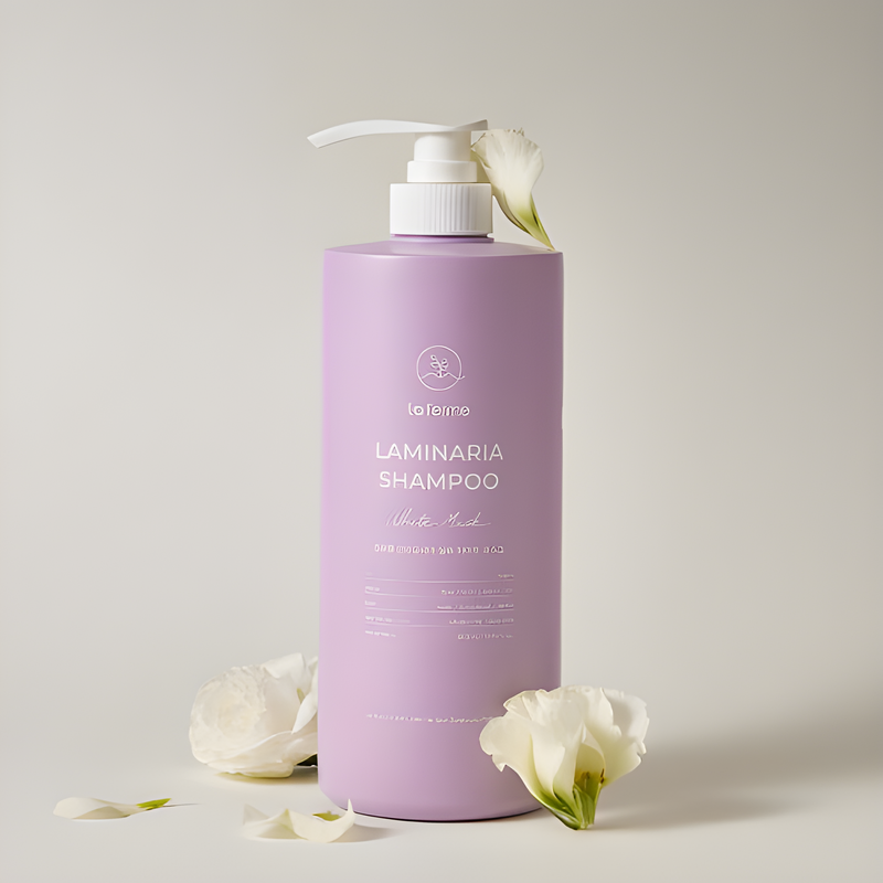 Beauty Bar Korean cosmetics, ბიუთი ბარი კორეული კოსმეტიკა, Laferme Laminaria Shampoo White Musk Shampoo, Laferme, Shampoo, Hair care, Dry & Damaged Hair, შამპუნი, თმის მოვლა, მშრალი და დაზიანებული თმა, Frizzy & Unmanageable Hair, დაუმორჩილებელი თმა, Scalp Sensitivity, მგრძნობიარე სკალპი , Laferme  შამპუნი თეთრი მუსკუსი