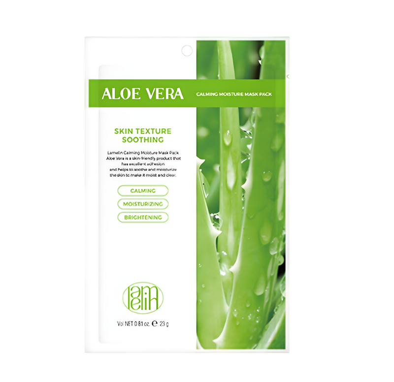 Beauty Bar Korean cosmetics, ბიუთი ბარი კორეული კოსმეტიკა, Lamelin Calming Moisture Mask Pack Aloe Vera Face mask, Lamelin, Hydration/Moisturization, დატენიანება, Sensitive/Calm, მგრძნობიარე/დამშვიდება, Face mask, Face care, სახის ნიღაბი, სახის მოვლა , Lamelin დამამშვიდებელი დამატენიანებელი ალოე ვერას ნიღაბი