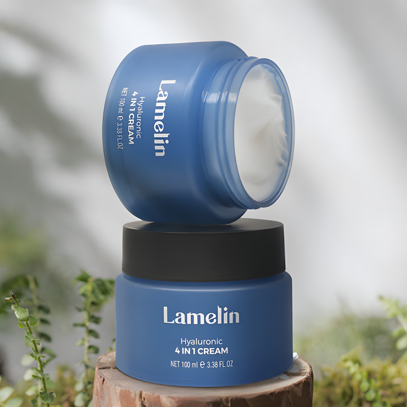 Face cream, Face care, Anti-age, Hydration/Moisturization, Skin elasticity and barrier, Pigmentation/post-acne, სახის კრემი, სახის მოვლა, ასაკობრივი, დატენიანება, ელასტიურობა და ბარიერი, პიგმენაცია/პოსტ-აკნე, Lamelin, Lamelin Hyaluronic 4 In 1 Cream, Beauty Bar, Korean Cosmetics, ბიუთი ბარი, კორეული კოსმეტიკა, Lamelin ჰიალურონის 4/1-ში სახის კრემი