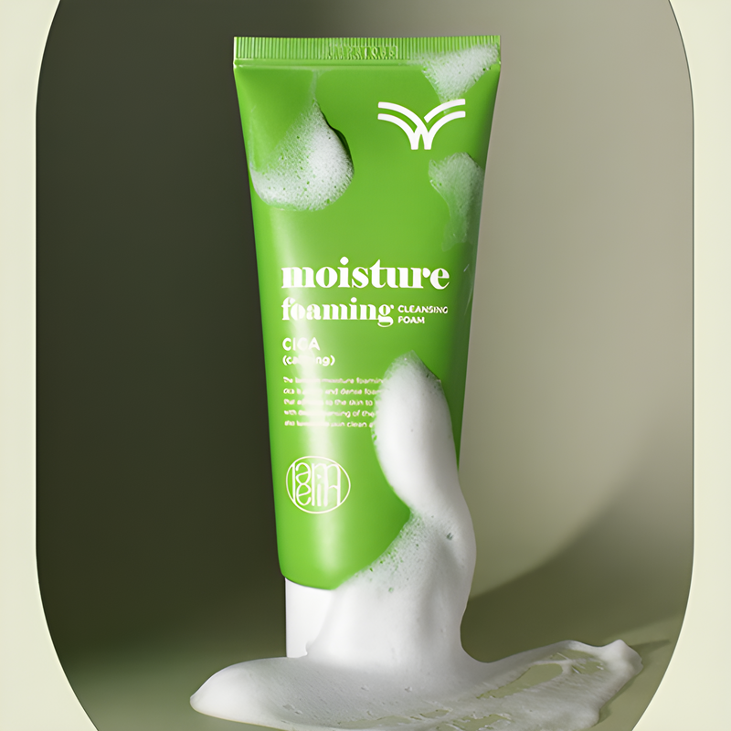 Cleanser, Face care, Anti-age, Acne/pores/sebum, Sensitive/Calm, Skin elasticity and barrier, დასაბანი ქაფი, სახის მოვლა, ასაკობრივი, აკნე/ფორები/სებუმი, მგრძნობიარე/დამშვიდება, ელასტიურობა და ბარიერი, Lamelin, Lamelin Moisture Foaming Cleansing Foam Cica, Beauty Bar, Korean Cosmetics, ბიუთი ბარი, კორეული კოსმეტიკა, Lamelin სახის დასაბანი ქაფი ცენტელათი