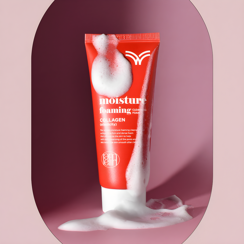 Cleanser, Face care, Anti-age, Hydration/Moisturization, Skin elasticity and barrier, დასაბანი ქაფი, სახის მოვლა, ასაკობრივი, დატენიანება, ელასტიურობა და ბარიერი, Lamelin, Lamelin Moisture Foaming Cleansing Foam Collagen, Beauty Bar, Korean Cosmetics, ბიუთი ბარი, კორეული კოსმეტიკა, Lamelin სახის დასაბანი ქაფი კოლაგენით