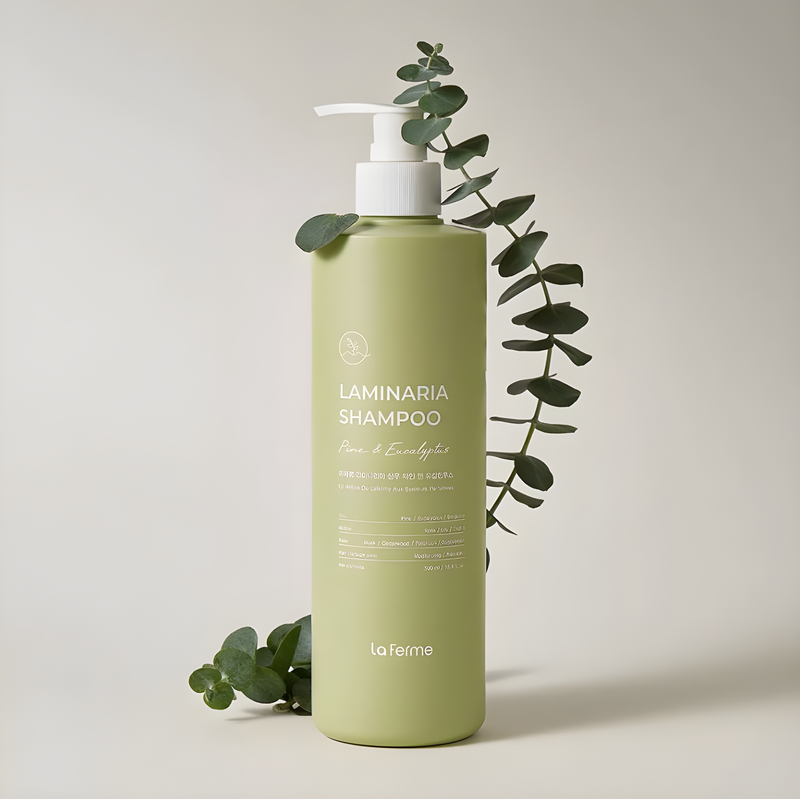 Beauty Bar Korean cosmetics, ბიუთი ბარი კორეული კოსმეტიკა, Laferme Laminaria Shampoo Pine and Eucalyptus Shampoo, Laferme, Shampoo, Hair care, Dry & Damaged Hair, შამპუნი, თმის მოვლა, მშრალი და დაზიანებული თმა, Scalp Sensitivity, მგრძნობიარე სკალპი, Frizzy & Unmanageable Hair, დაუმორჩილებელი თმა 